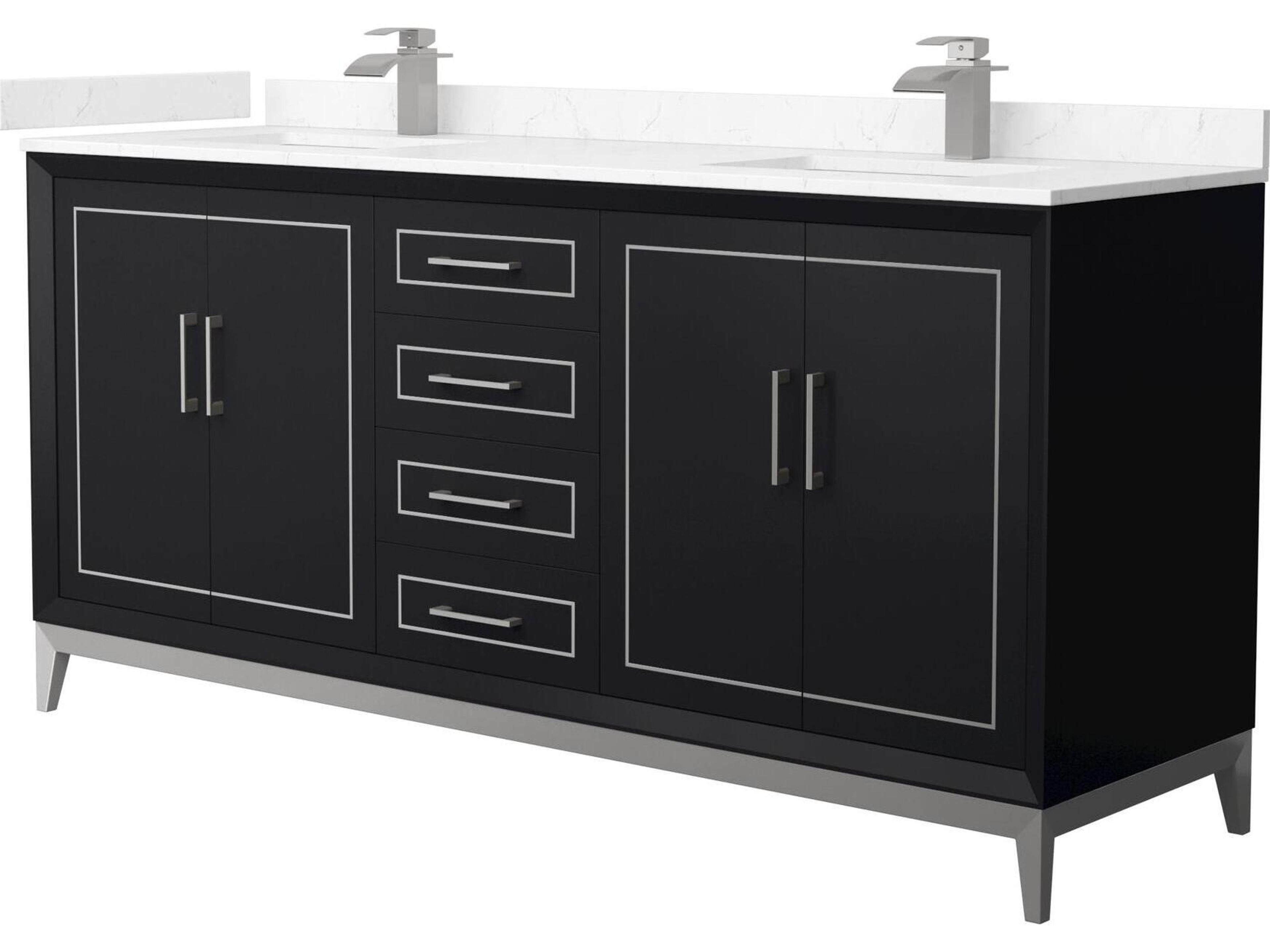 Wyndham Collection Marlena 72" Black Vanity