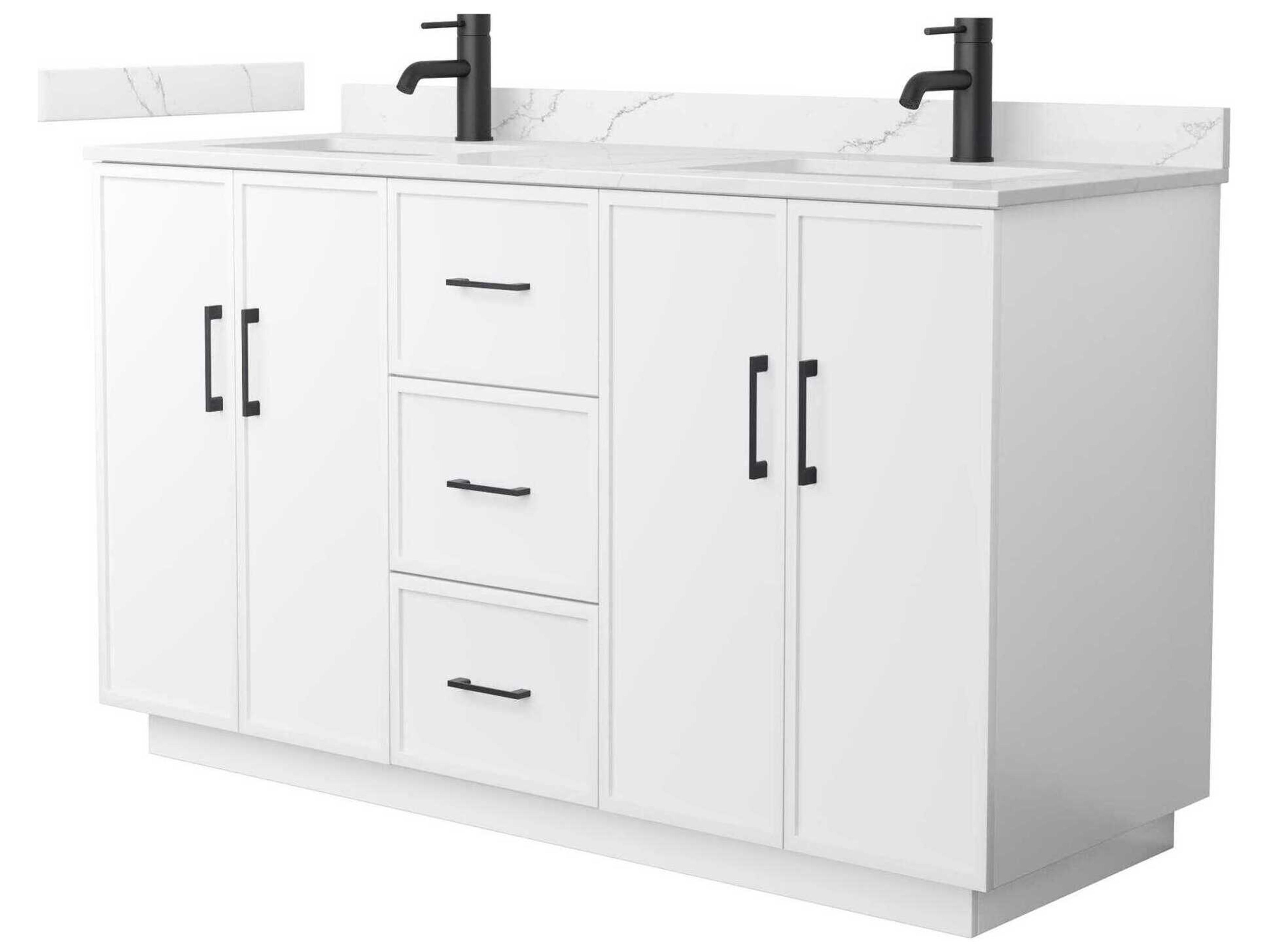 Wyndham Collection Elan-TK 60" White Vanity with Toe Kick