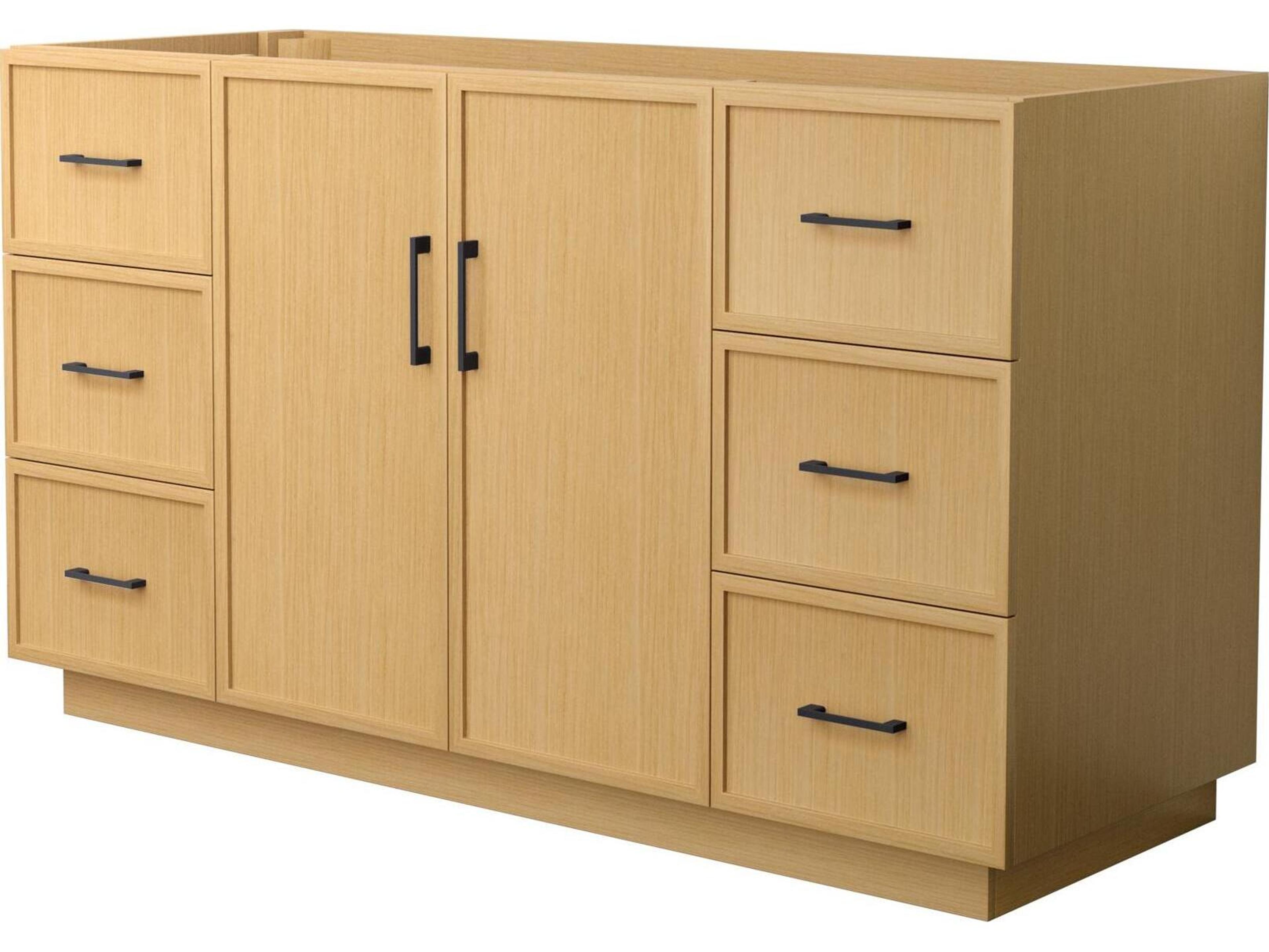 Wyndham Collection Elan-TK 59" Light Oak Vanity with Toe Kick