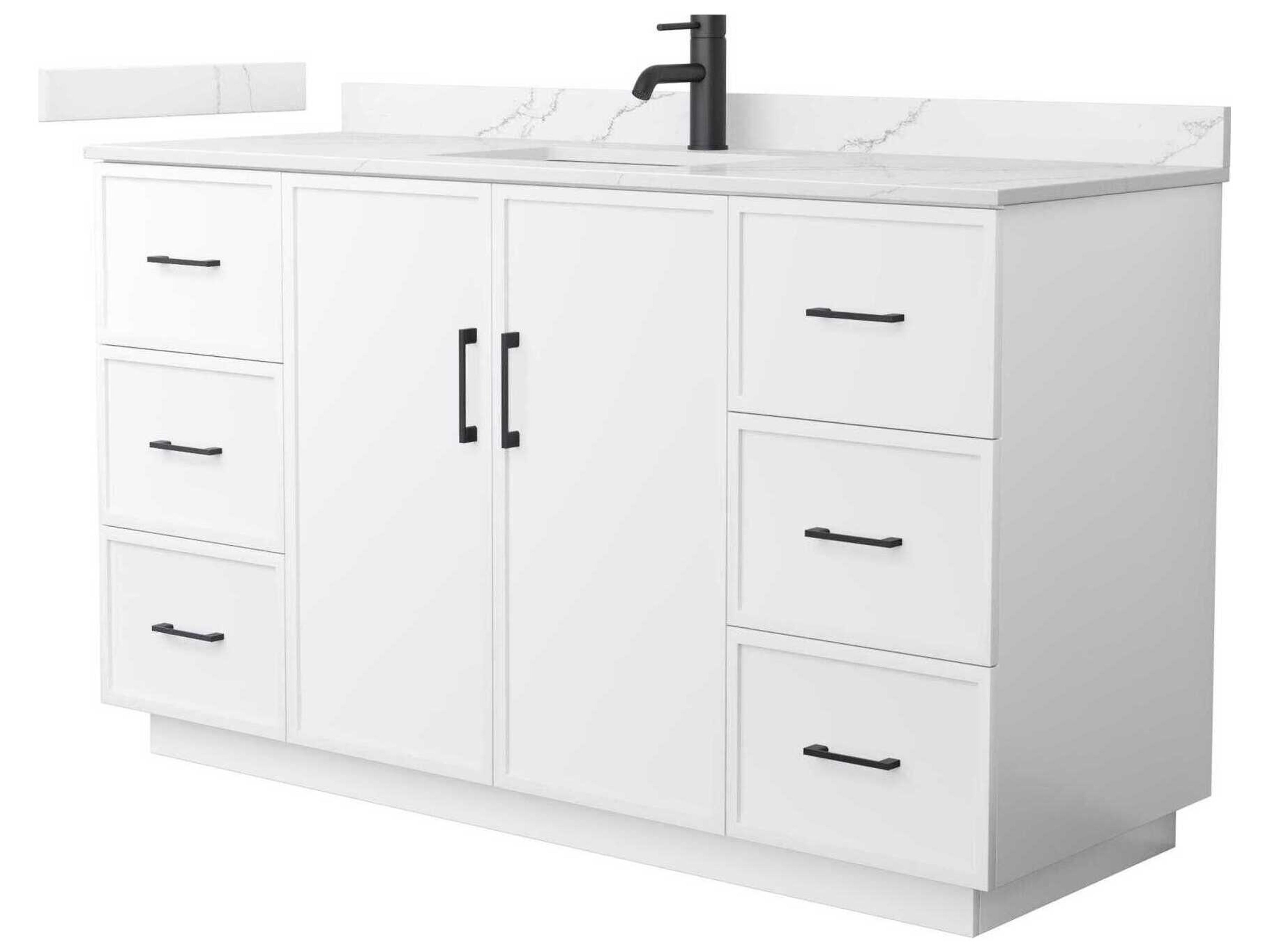 Wyndham Collection Elan-TK 60" White Vanity with Toe Kick
