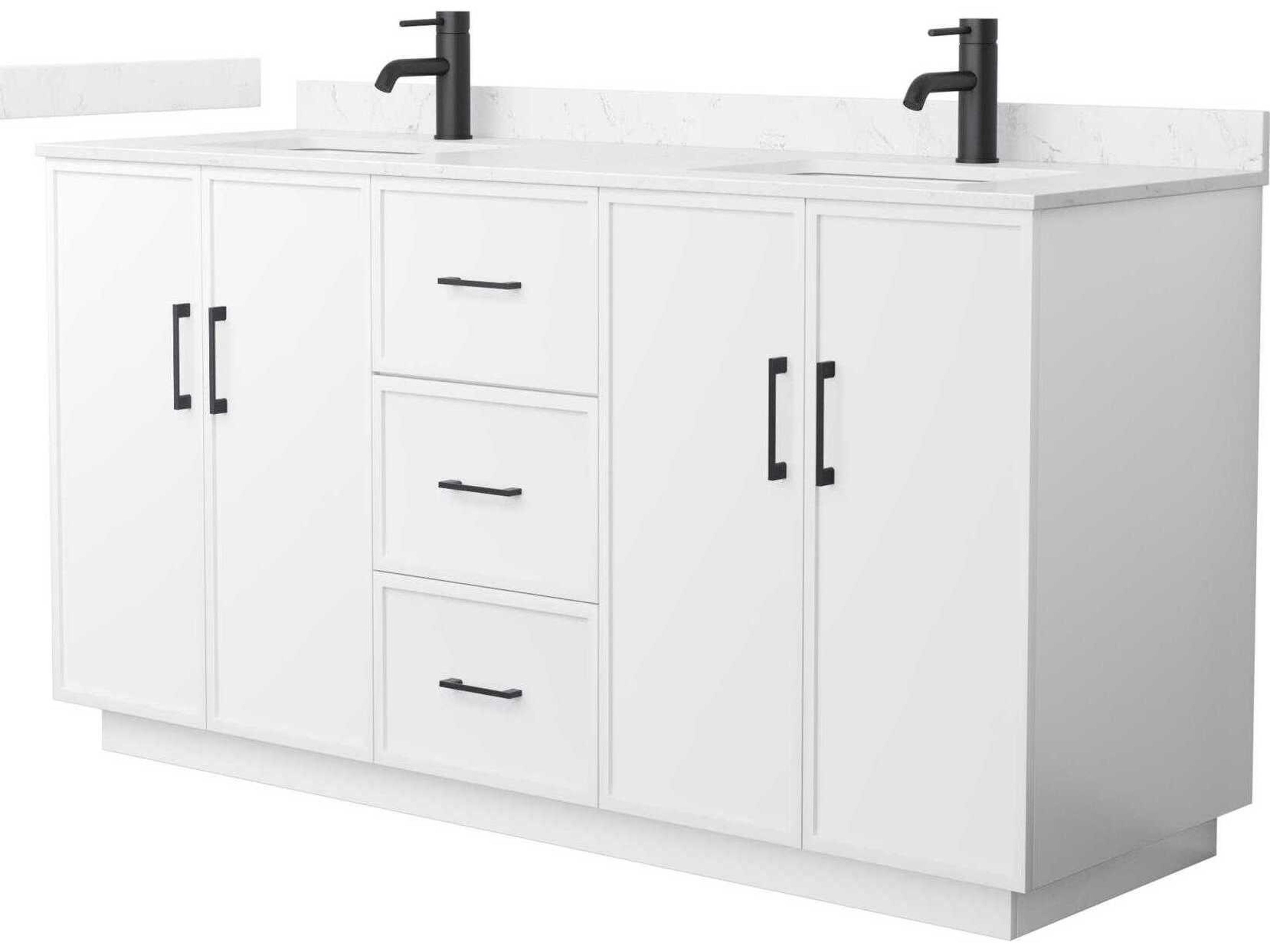 Wyndham Collection Elan-TK 66" White Vanity with Toe Kick