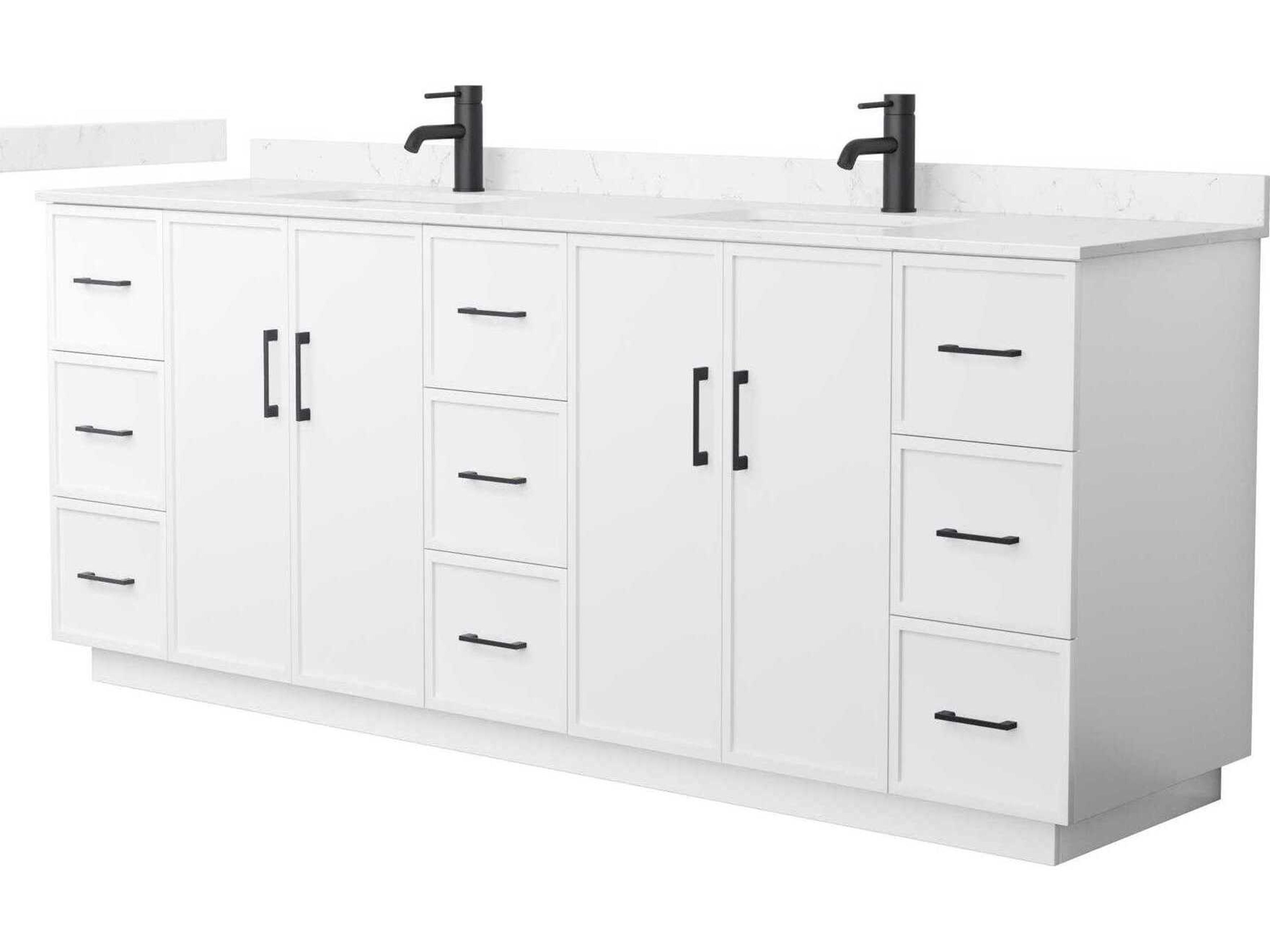 Wyndham Collection Elan-TK 84" White Vanity with Toe Kick
