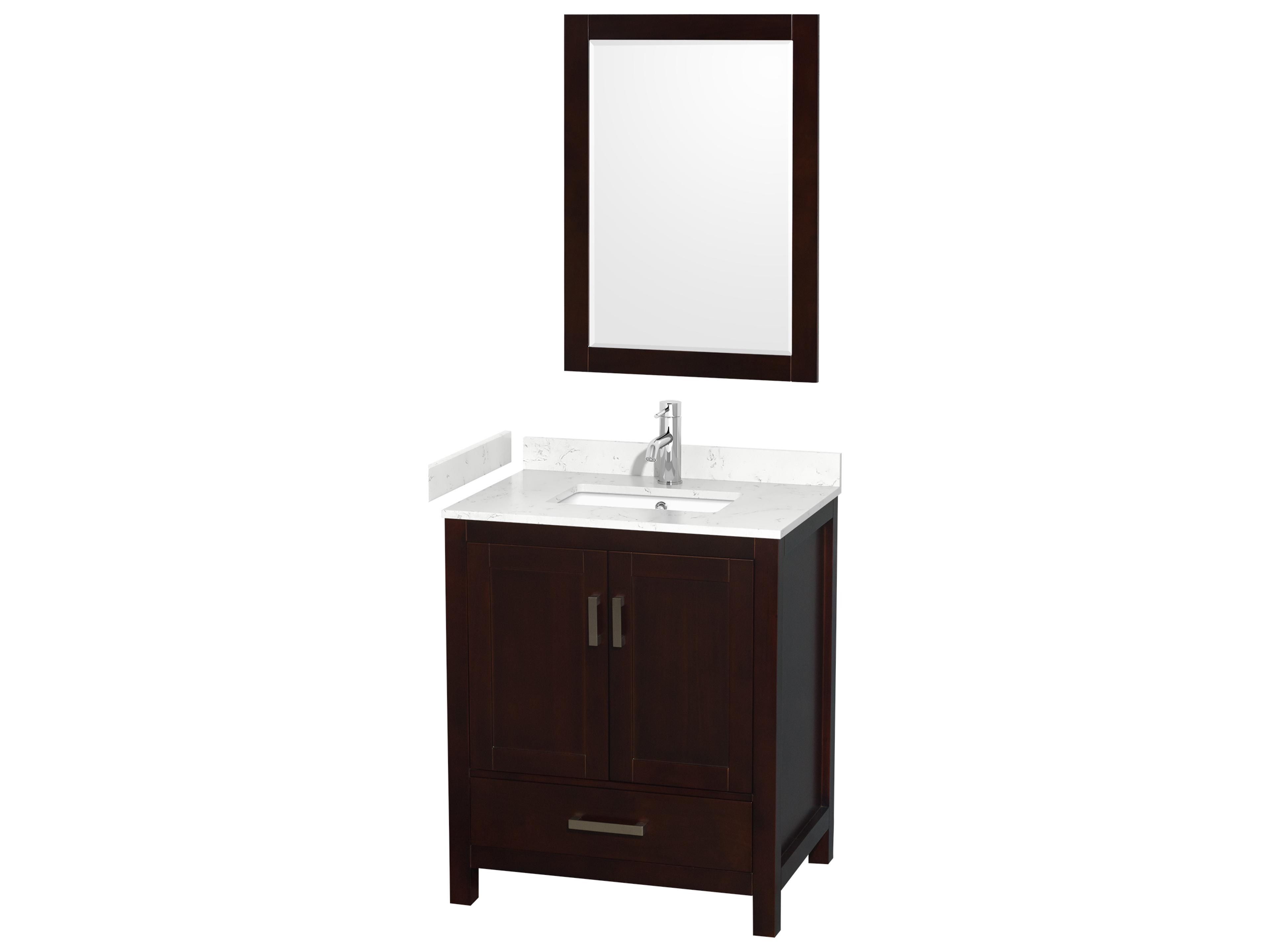 Wyndham Collection Sheffield 30" Espresso Vanity with 24" Mirror
