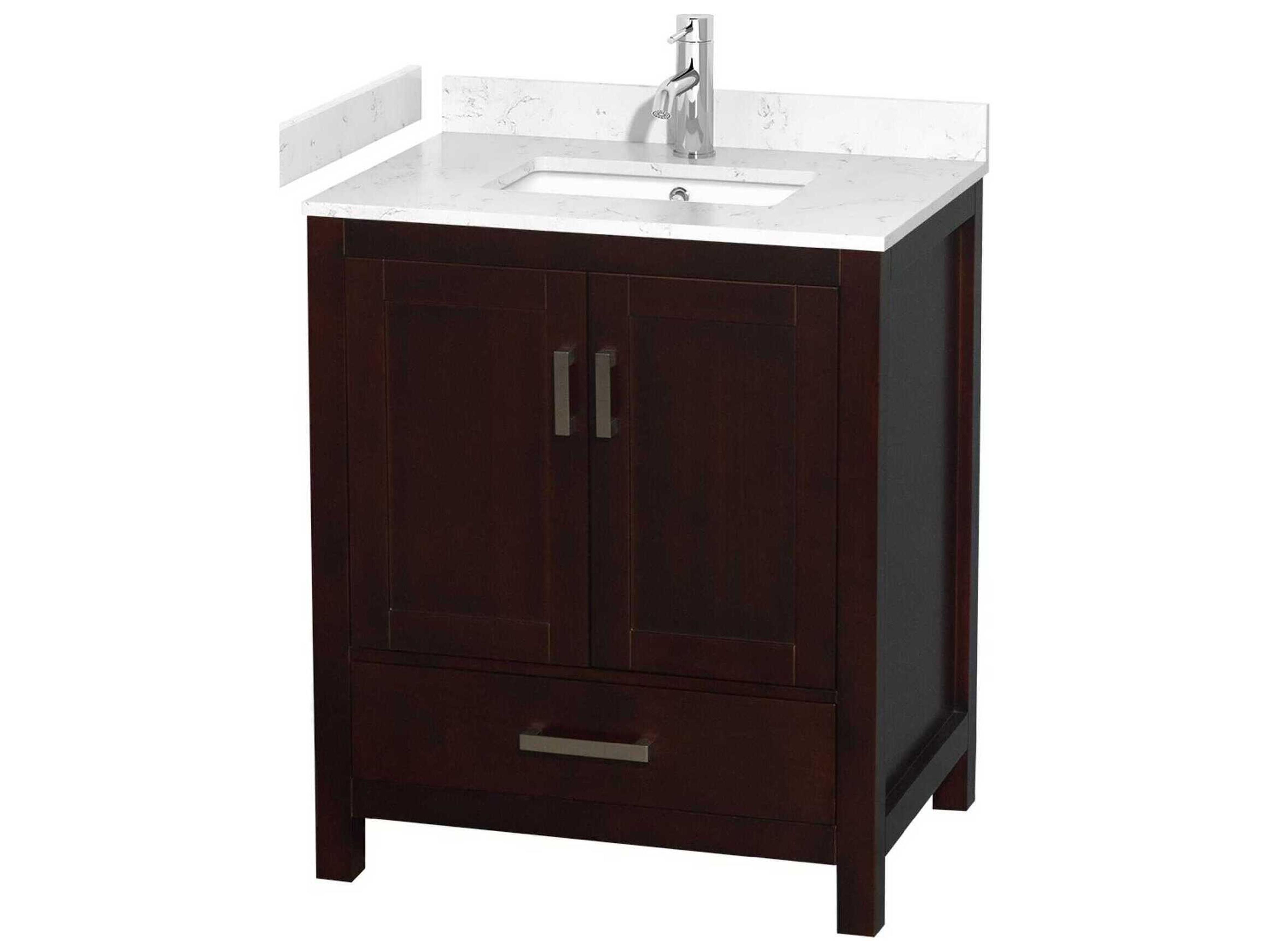Wyndham Collection Sheffield 30" Espresso Vanity