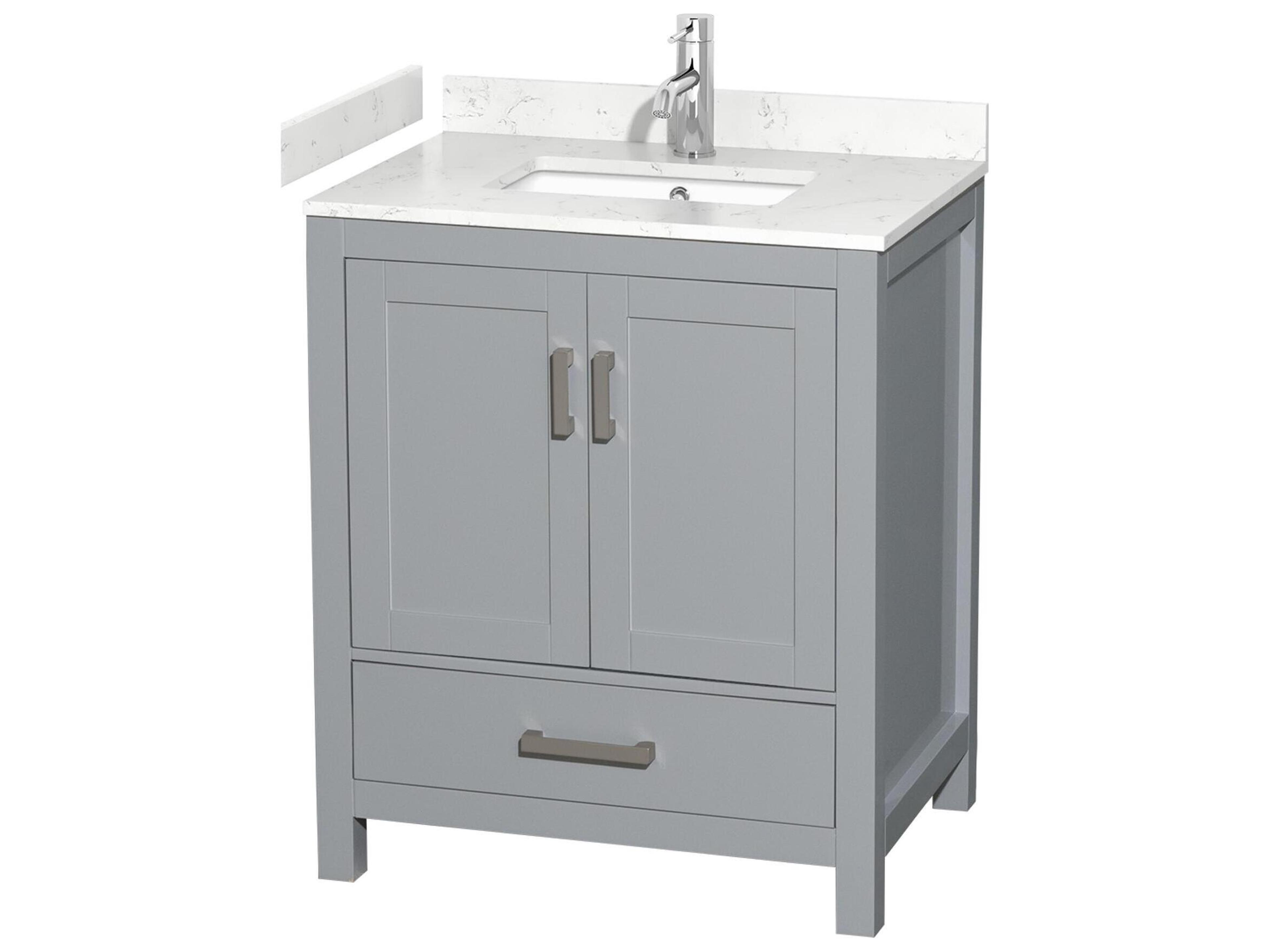 Wyndham Collection Sheffield 30" Gray Vanity