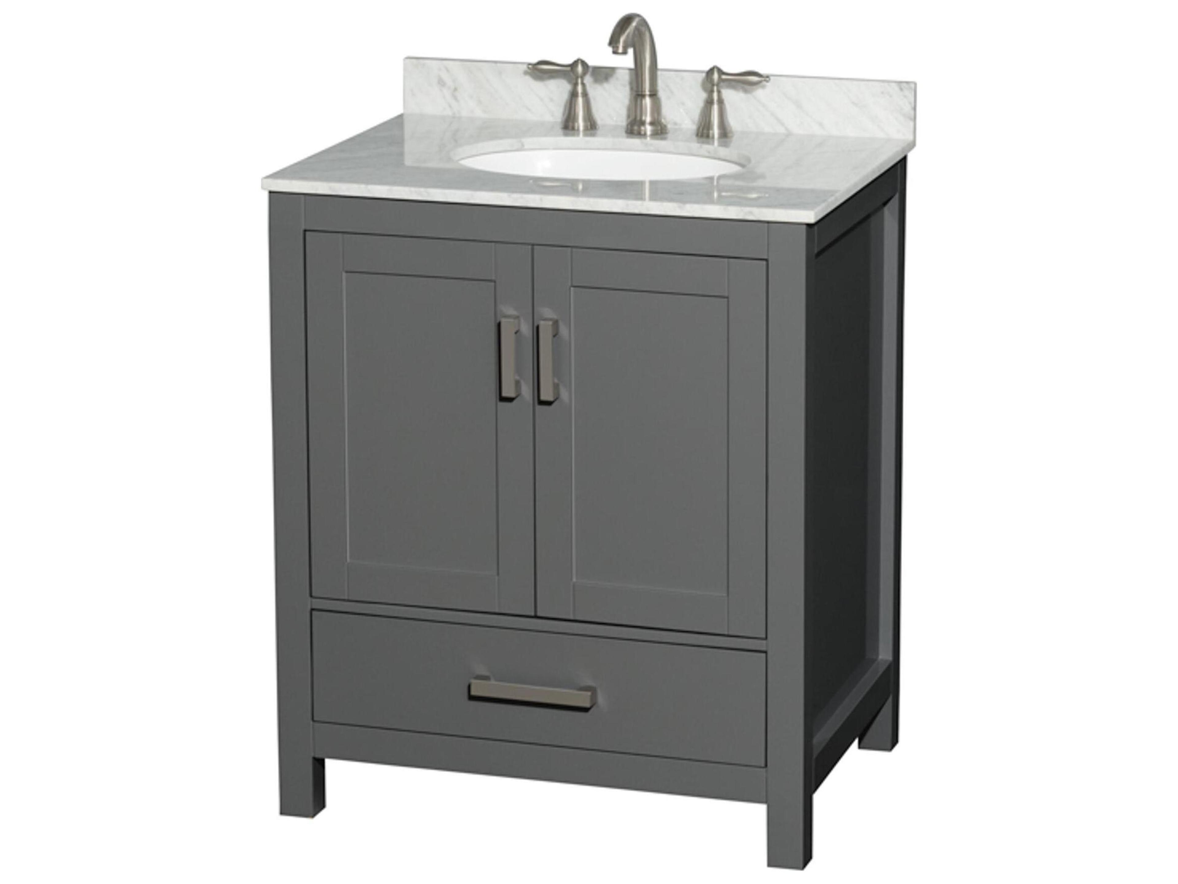 Wyndham Collection Sheffield 30" Dark Gray Vanity