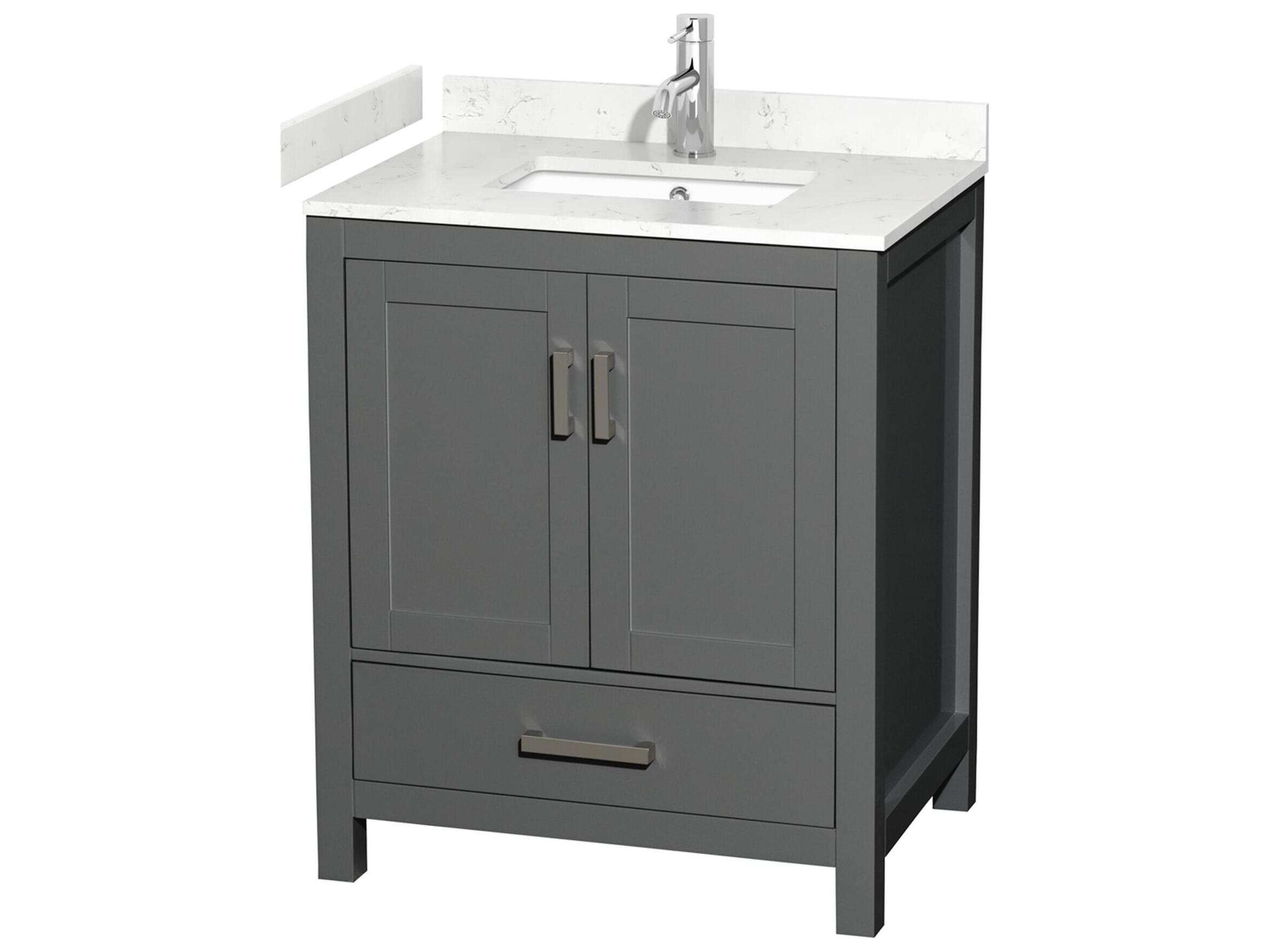 Wyndham Collection Sheffield 30" Dark Gray Vanity