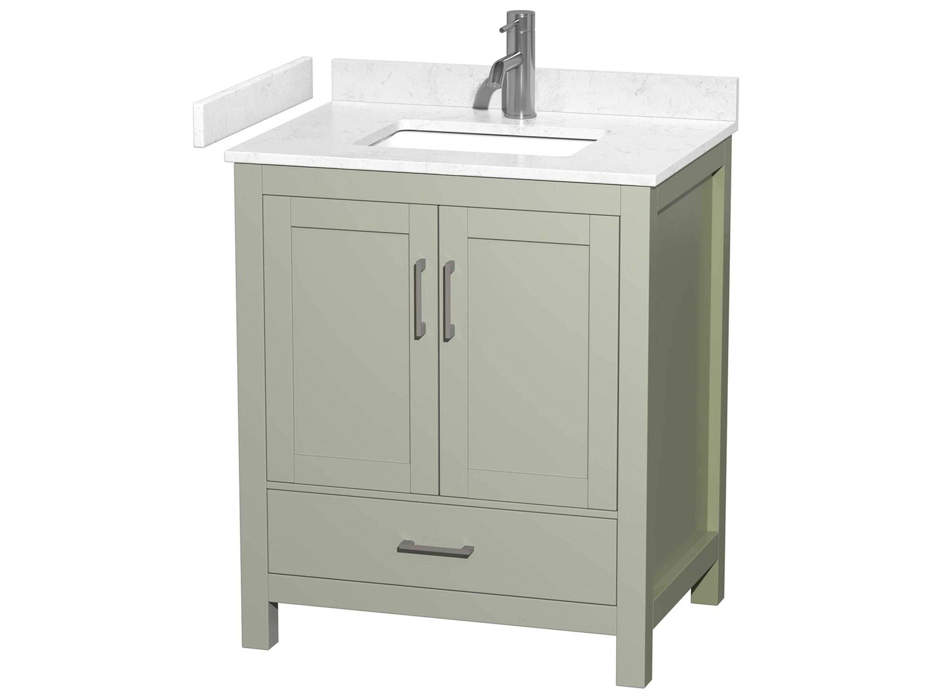 Wyndham Collection Sheffield 30" Light Green Vanity