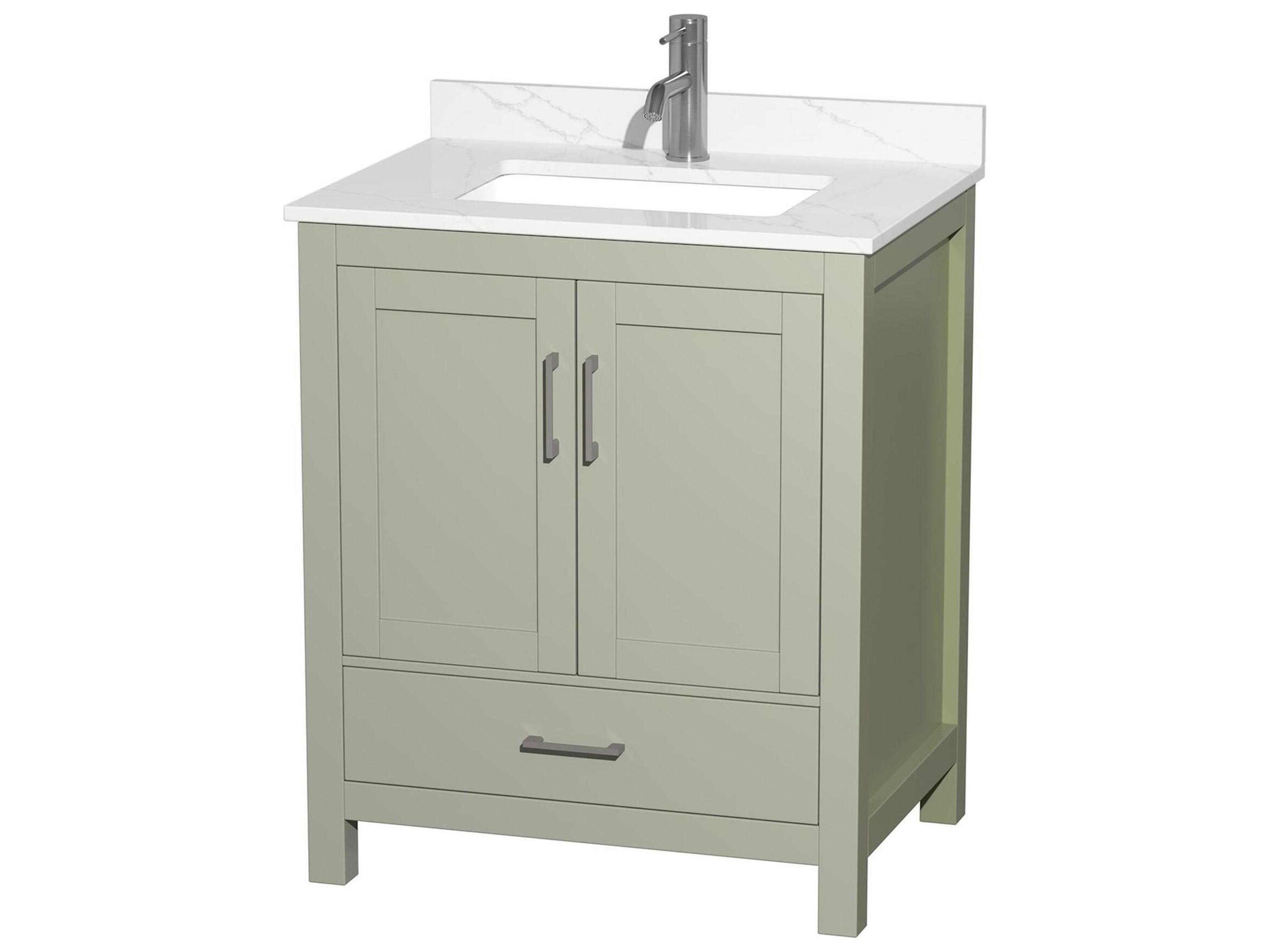 Wyndham Collection Sheffield 30" Light Green Vanity