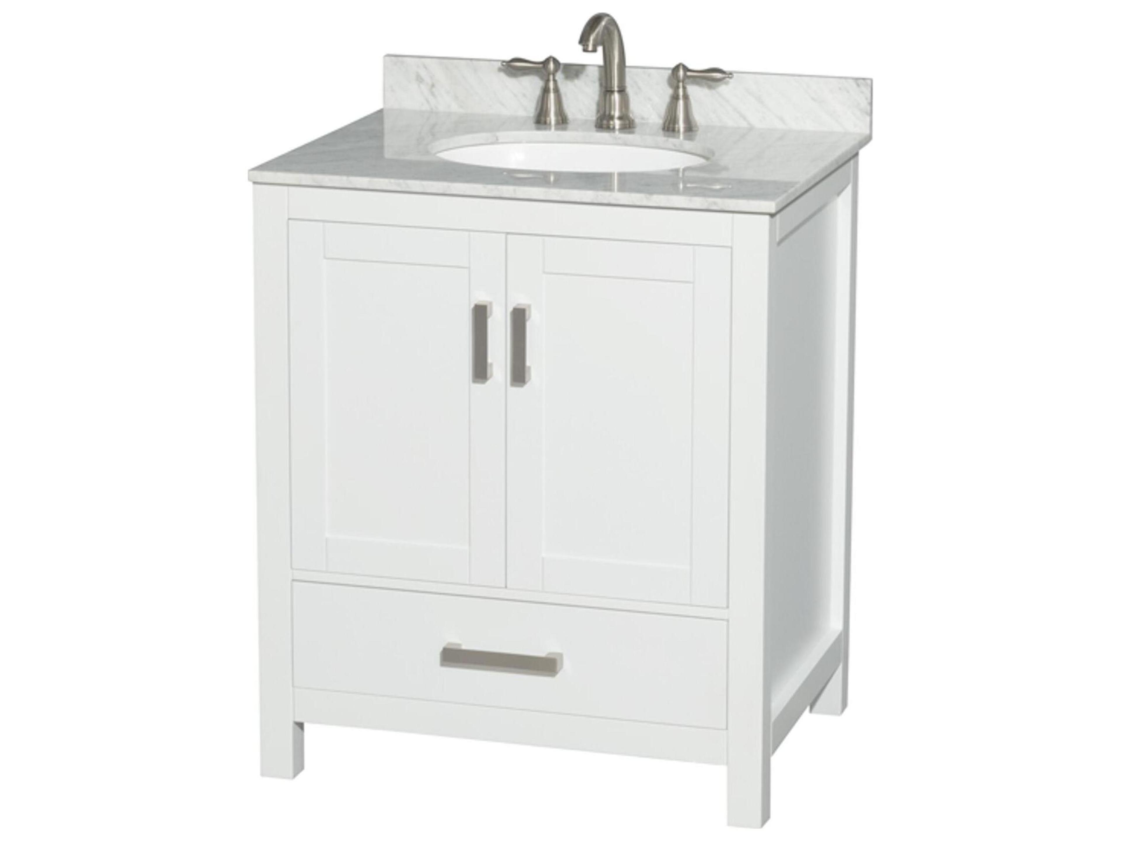 Wyndham Collection Sheffield 30" White Vanity
