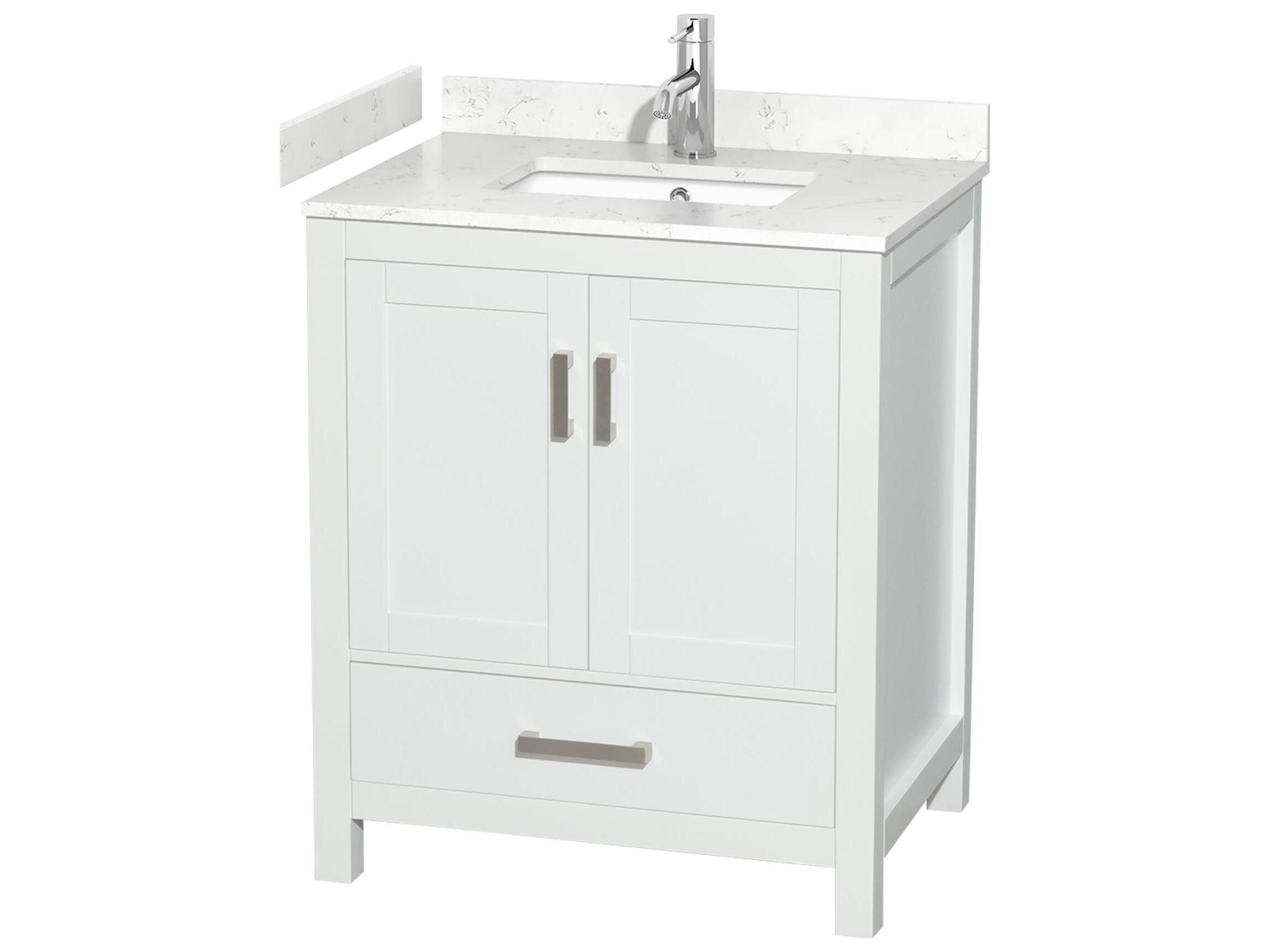 Wyndham Collection Sheffield 30" White Vanity