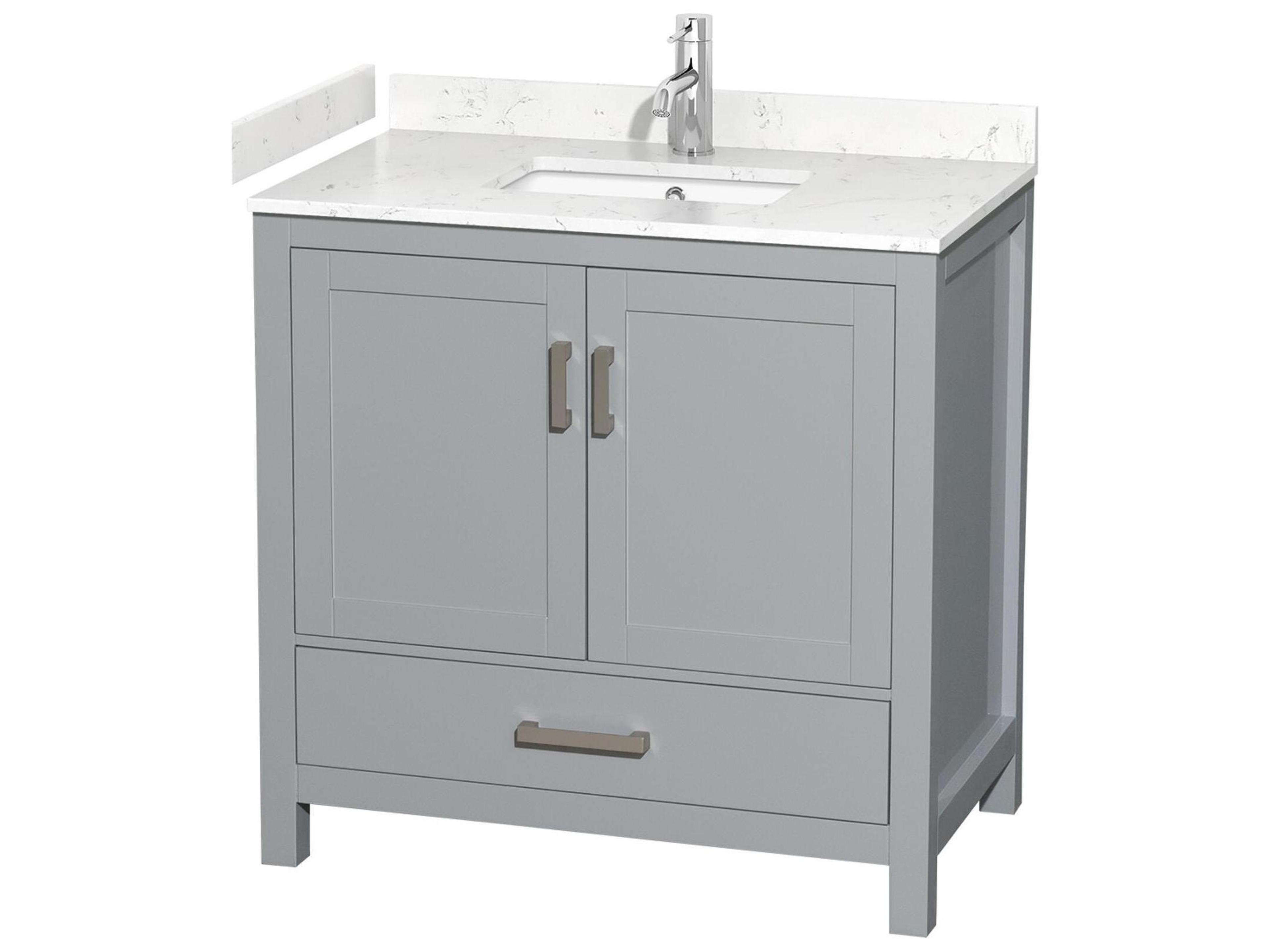 Wyndham Collection Sheffield 36" Gray Vanity