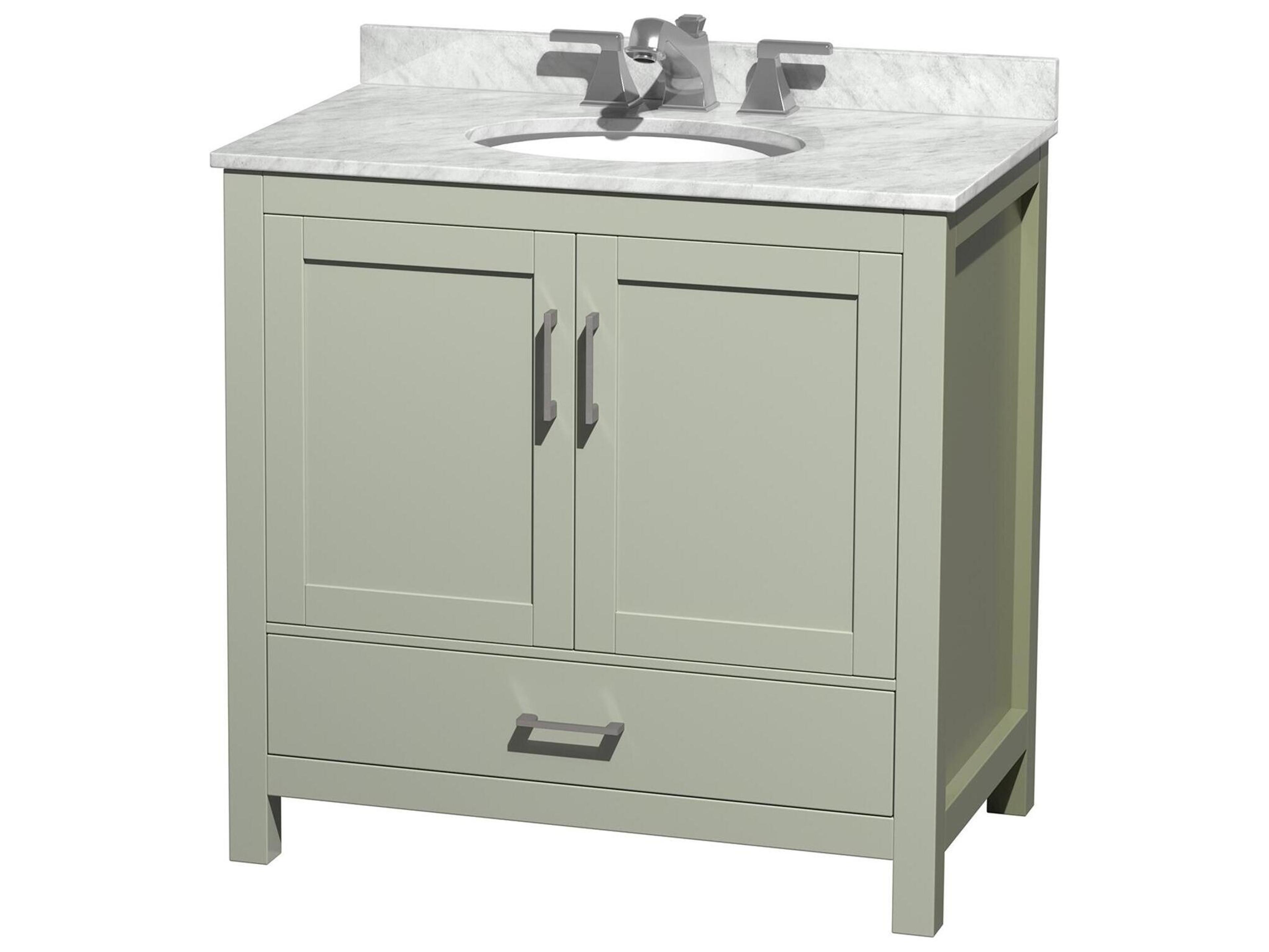 Wyndham Collection Sheffield 36" Light Green Vanity