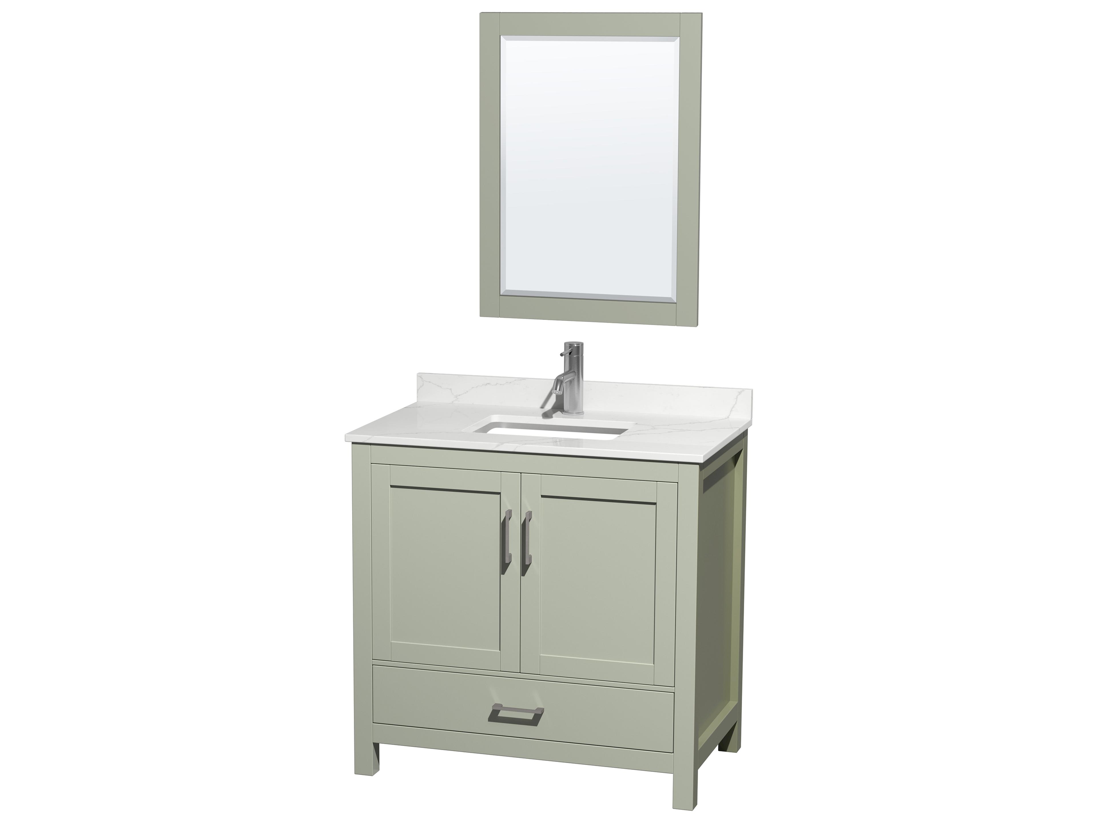 Sheffield 36" Light Green Vanity with 24" Mirror