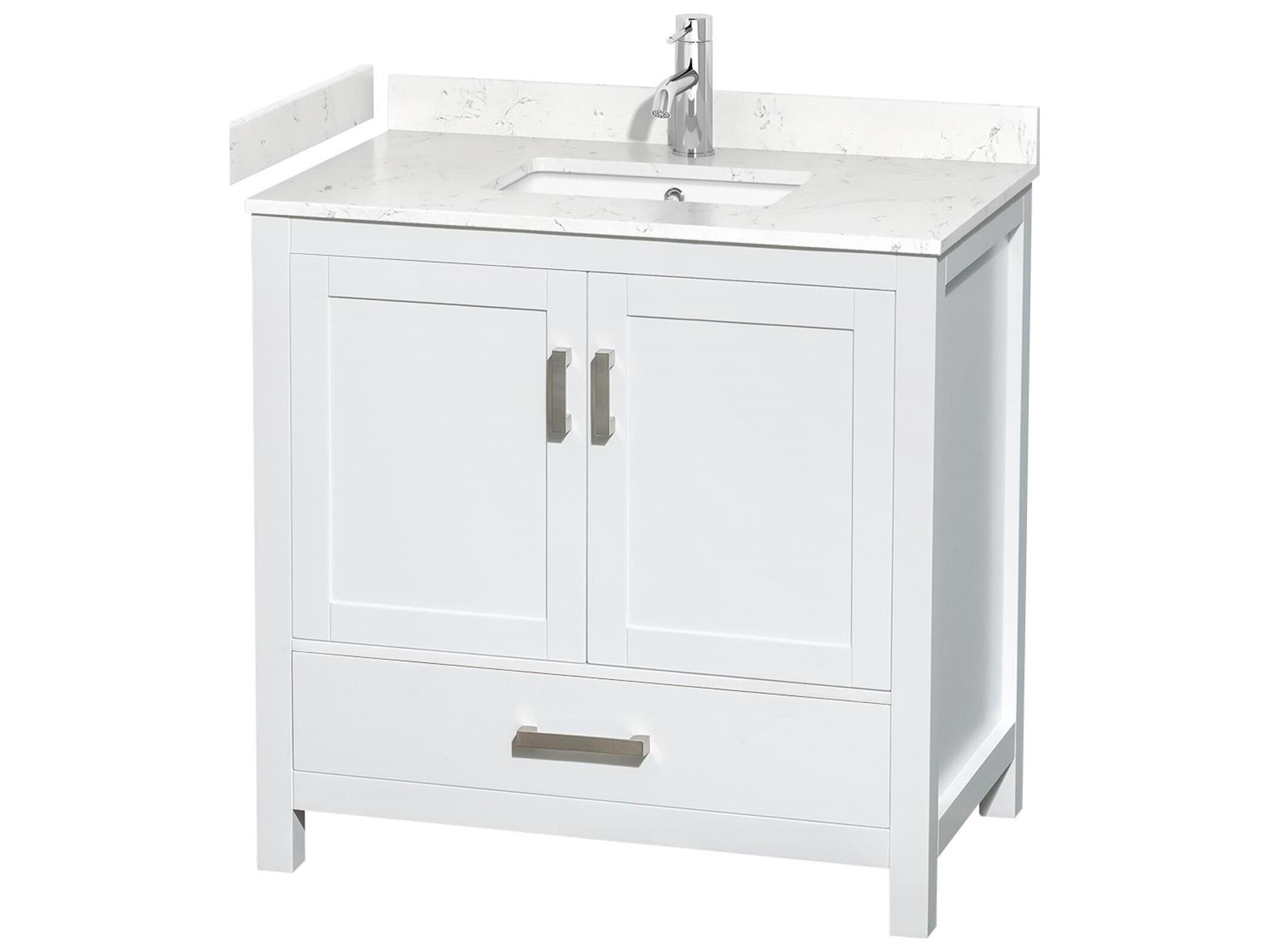 Wyndham Collection Sheffield 36" White Vanity