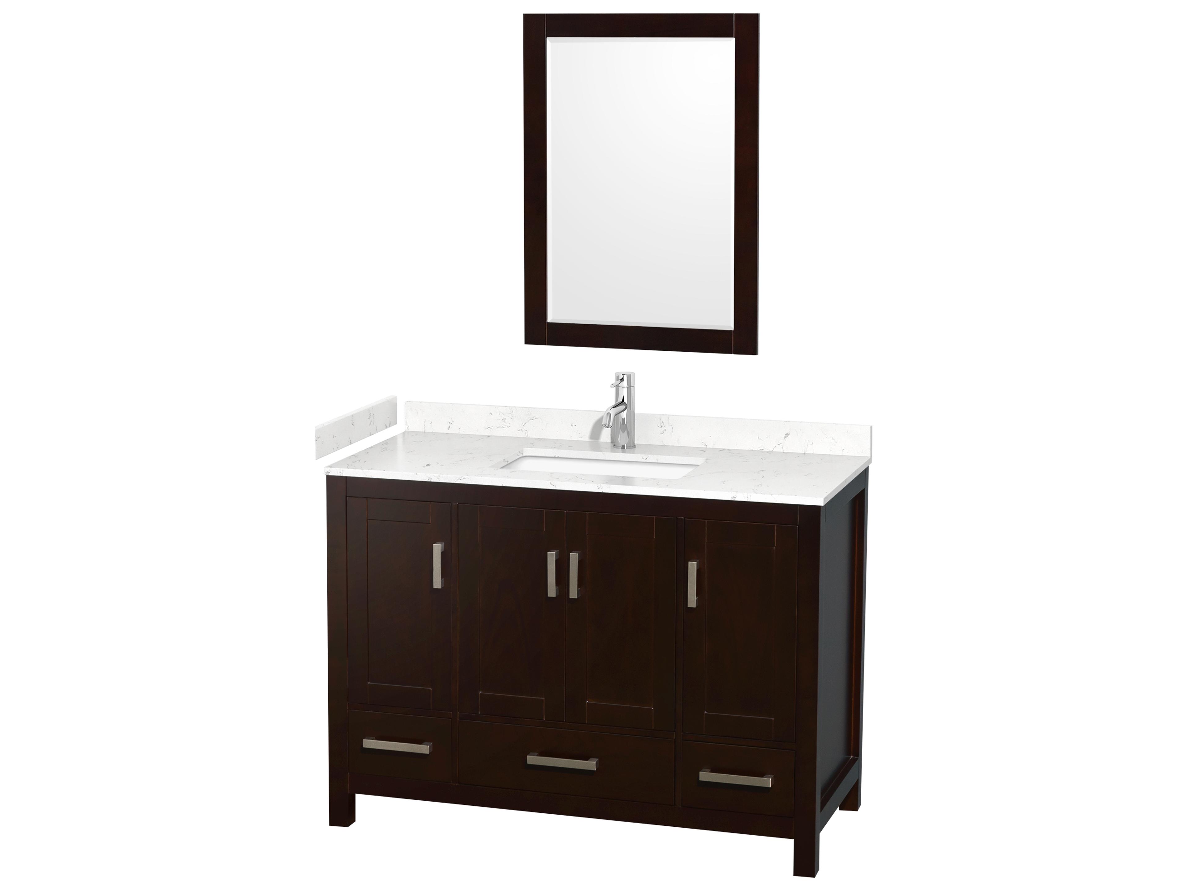 Wyndham Collection Sheffield 48" Espresso Vanity with 24" Mirror