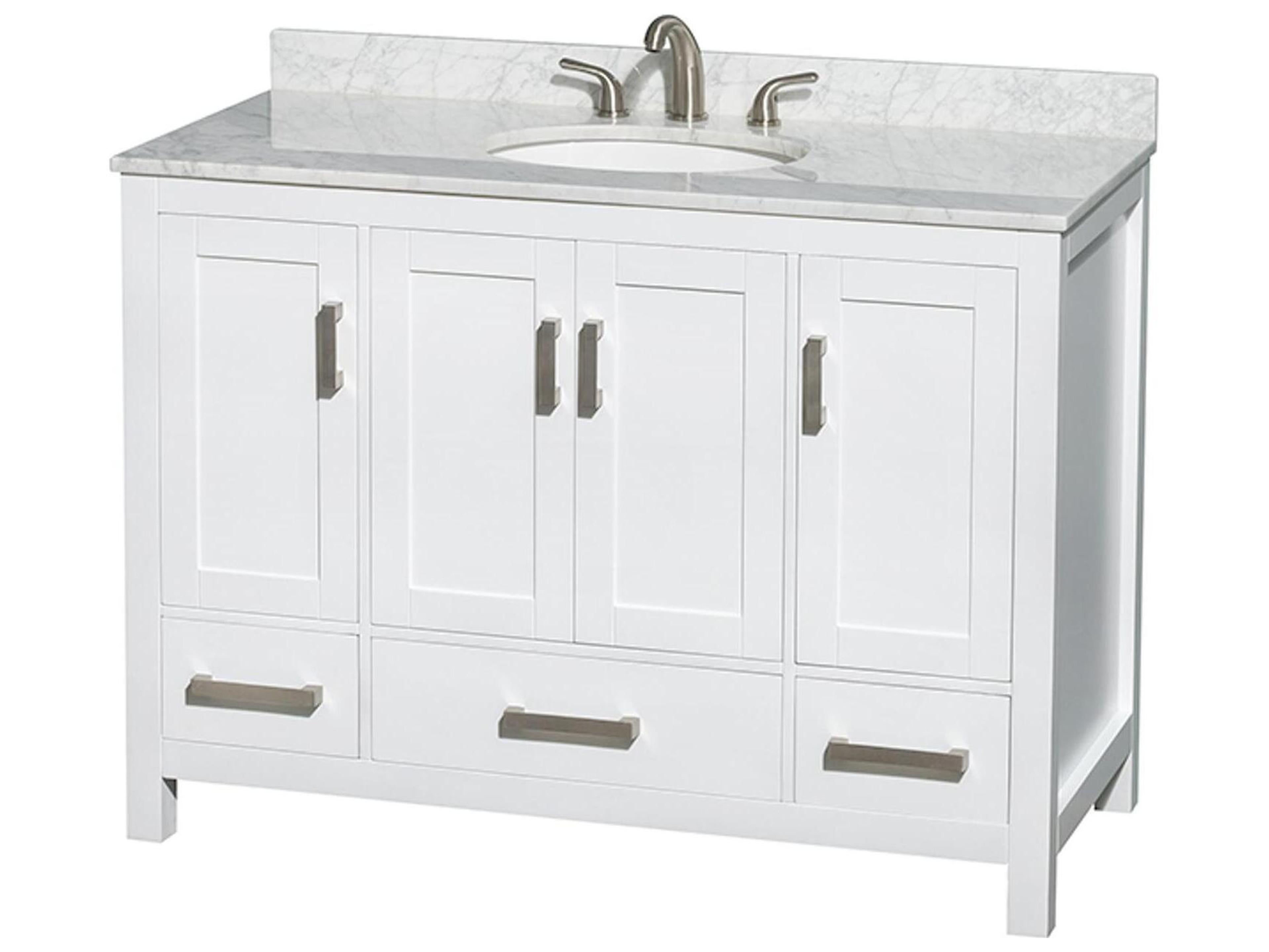 Wyndham Collection Sheffield 48" White Vanity