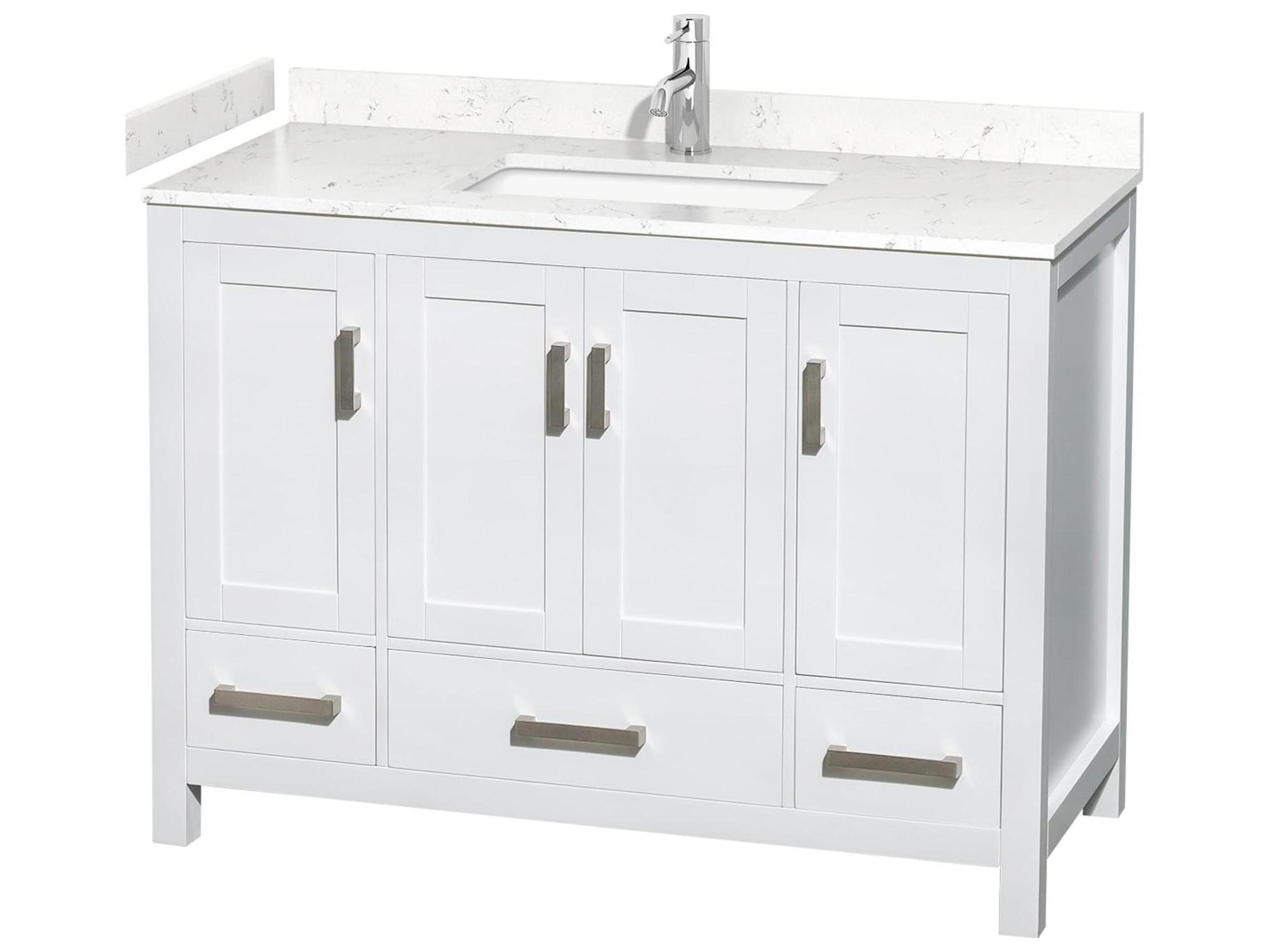 Wyndham Collection Sheffield 48" White Vanity