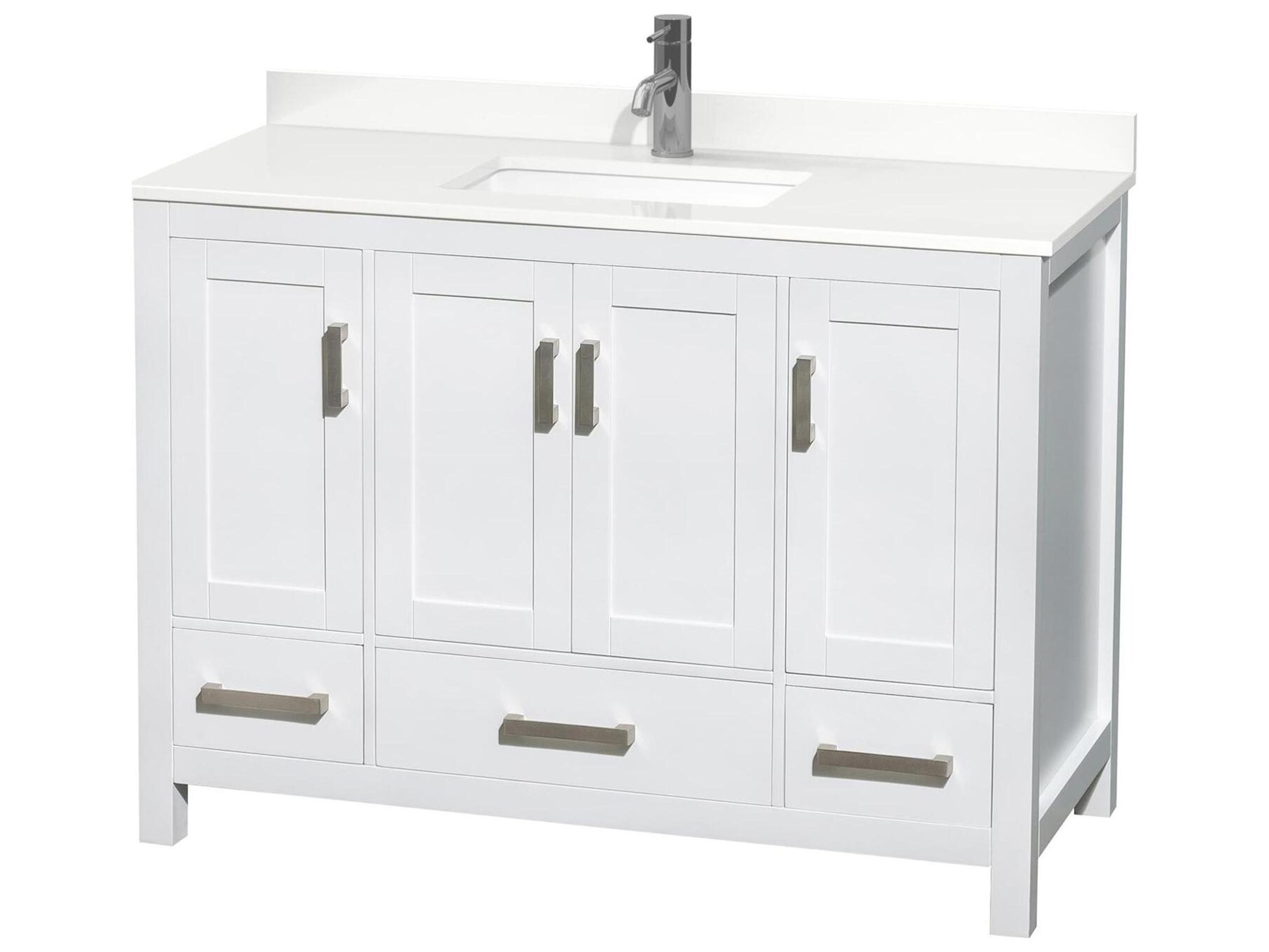 Wyndham Collection Sheffield 48" White Vanity