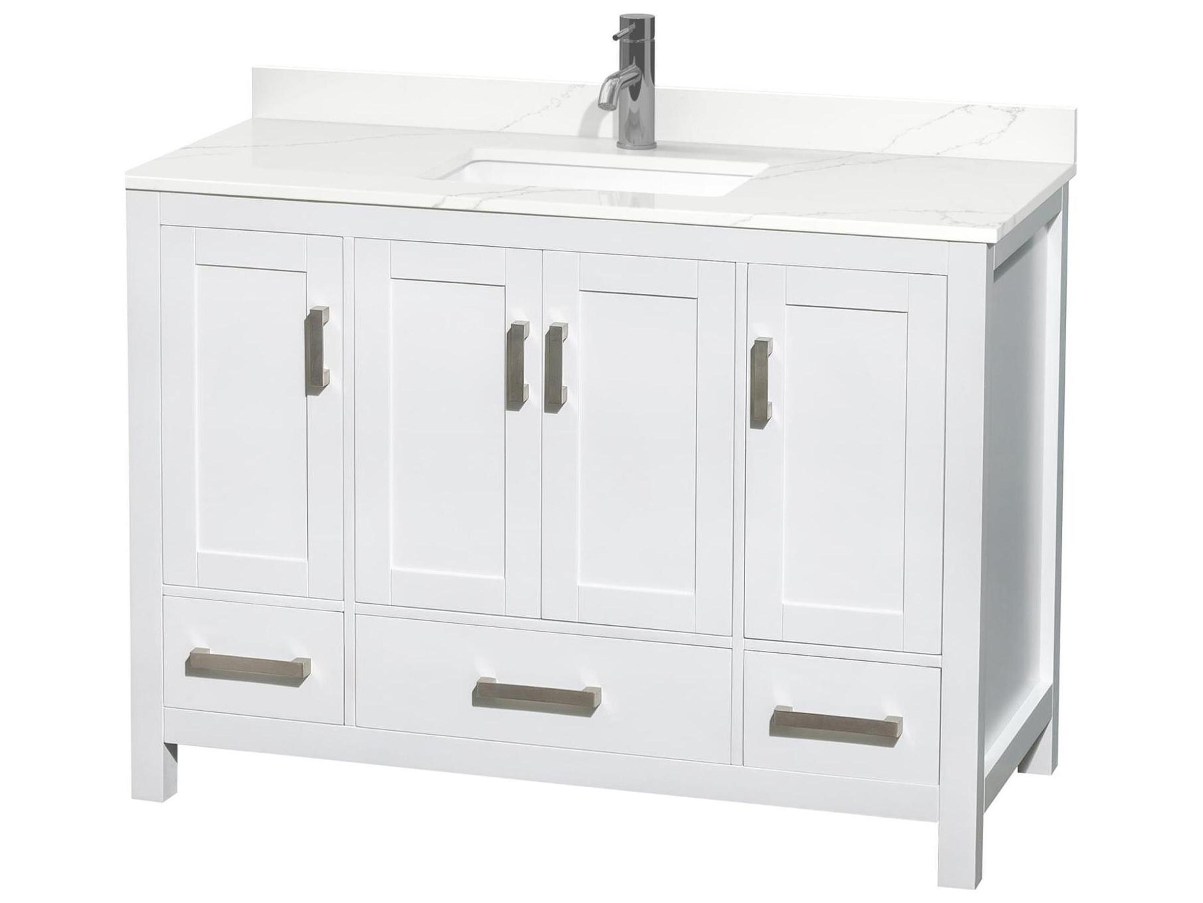 Wyndham Collection Sheffield 48" White Vanity