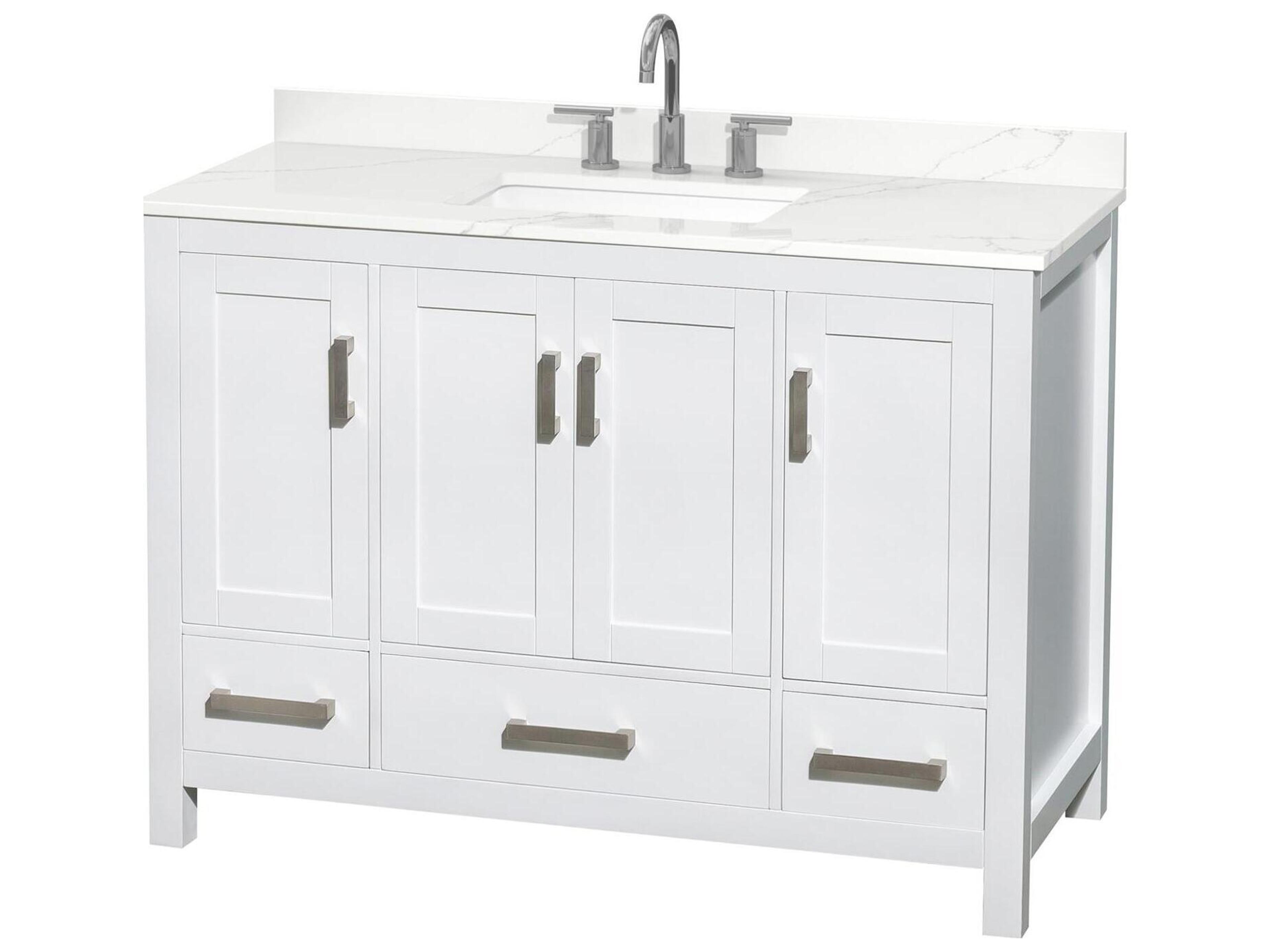 Wyndham Collection Sheffield 48" White Vanity