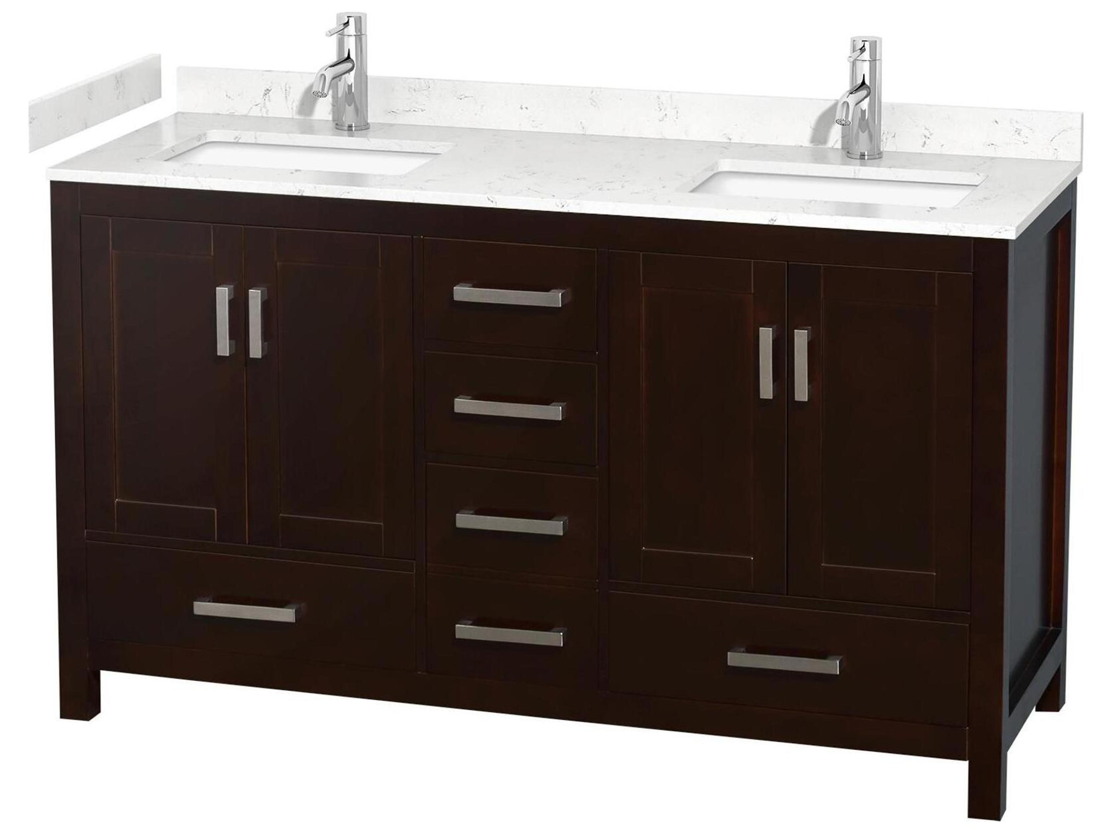 Wyndham Collection Sheffield 60" Espresso Vanity