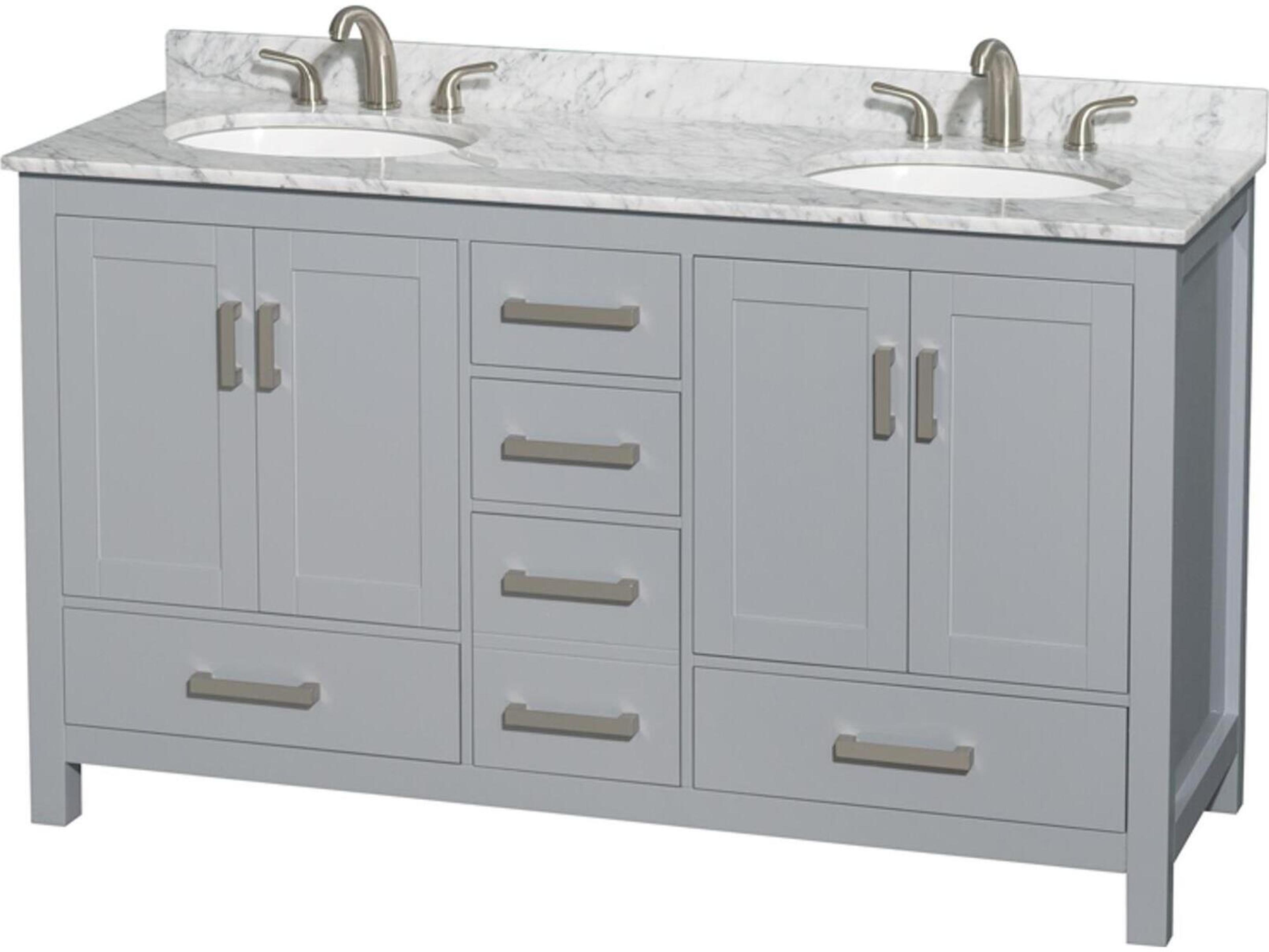 Wyndham Collection Sheffield 60" Gray Vanity