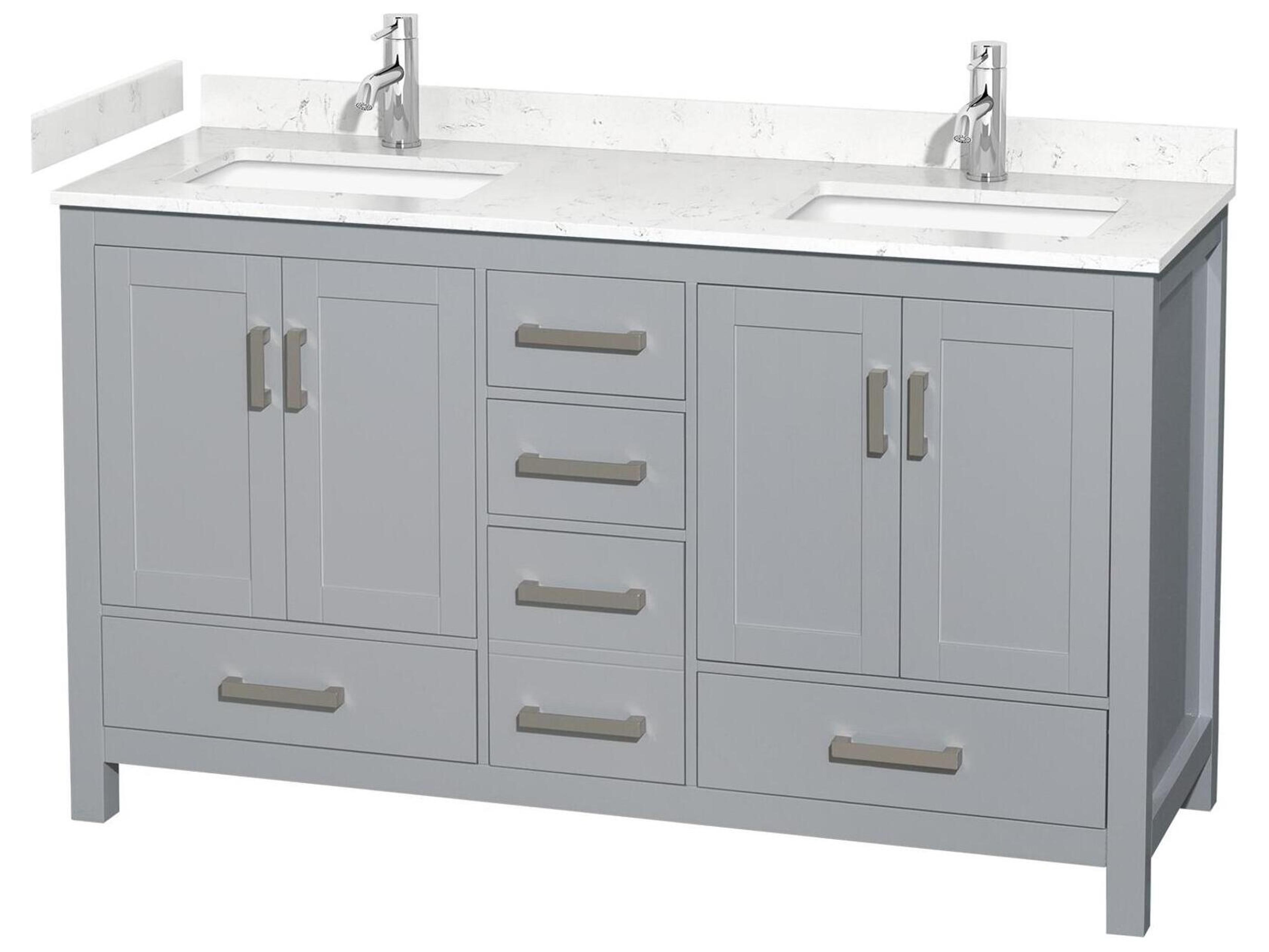 Wyndham Collection Sheffield 60" Gray Vanity