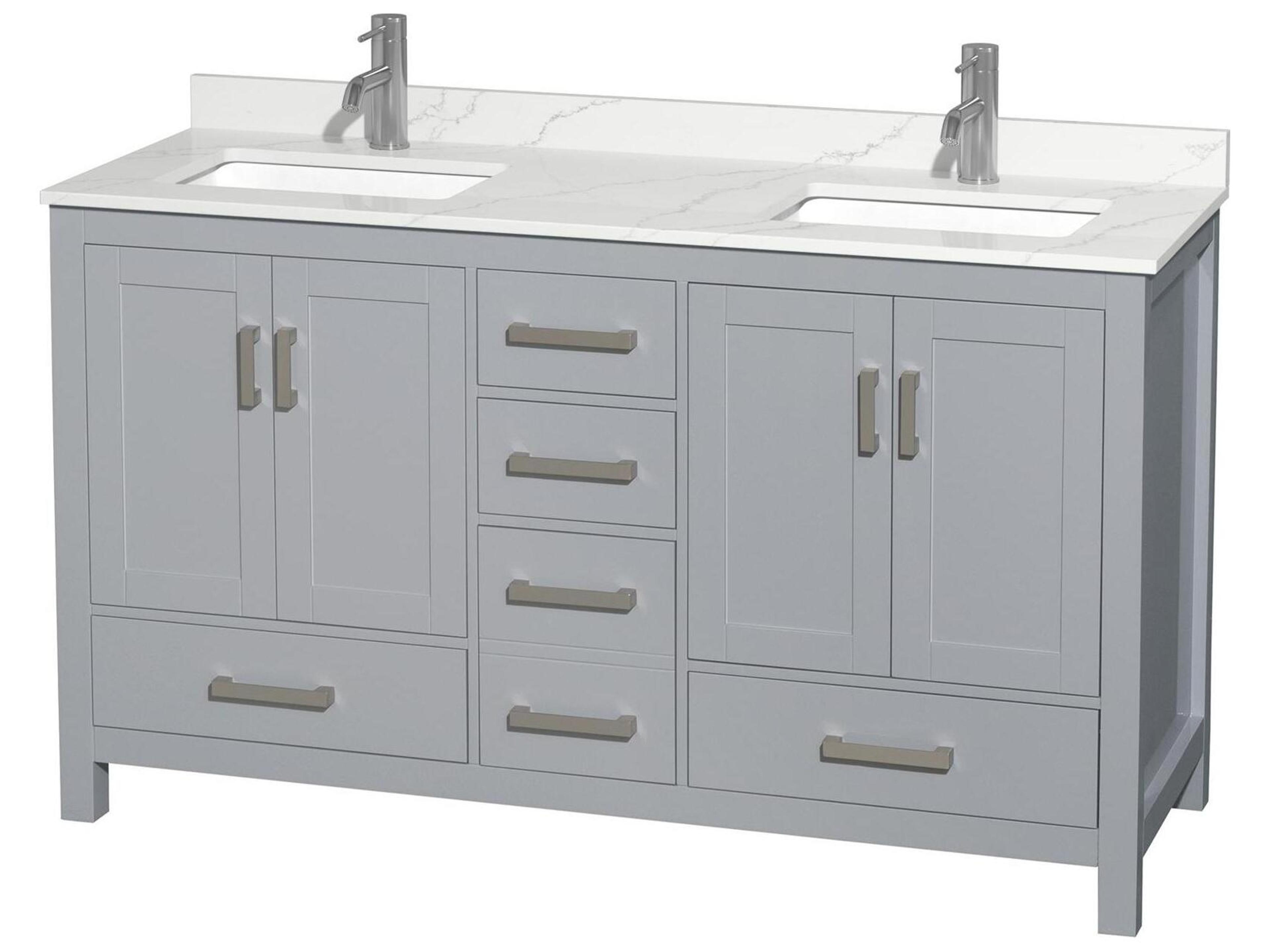 Wyndham Collection Sheffield 60" Gray Vanity