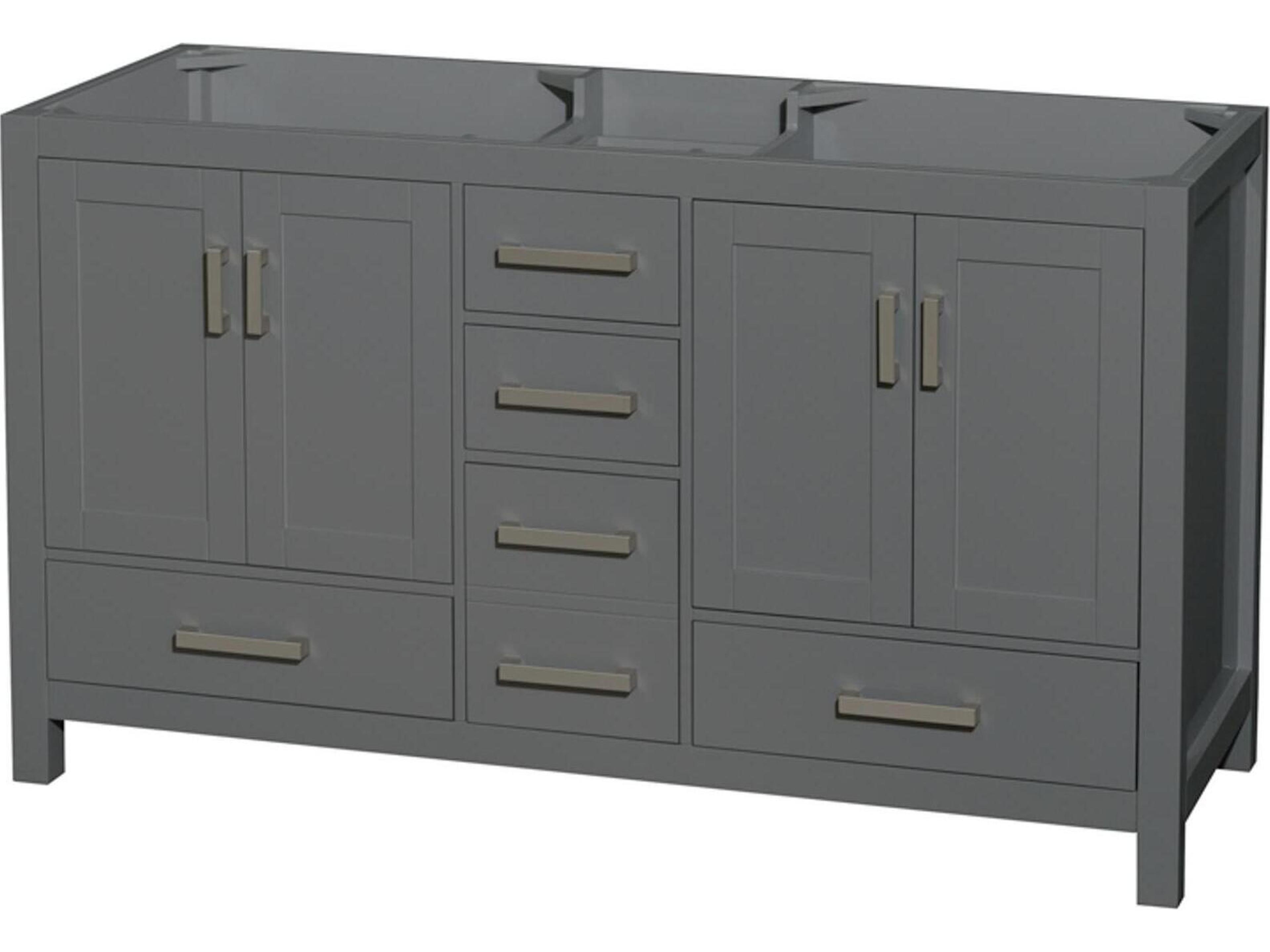 Wyndham Collection Sheffield 59" Dark Gray Vanity