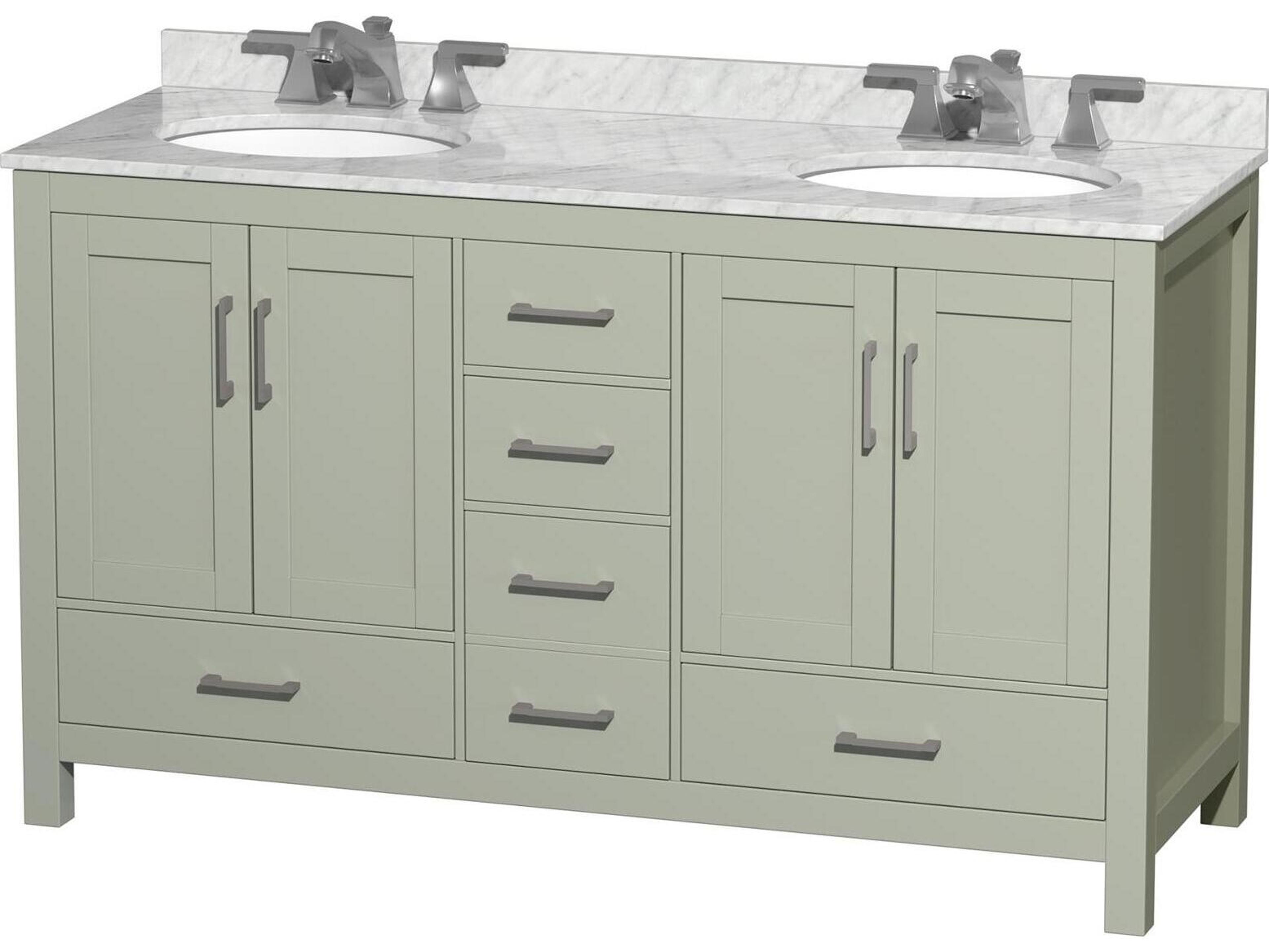 Wyndham Collection Sheffield 60" Light Green Vanity