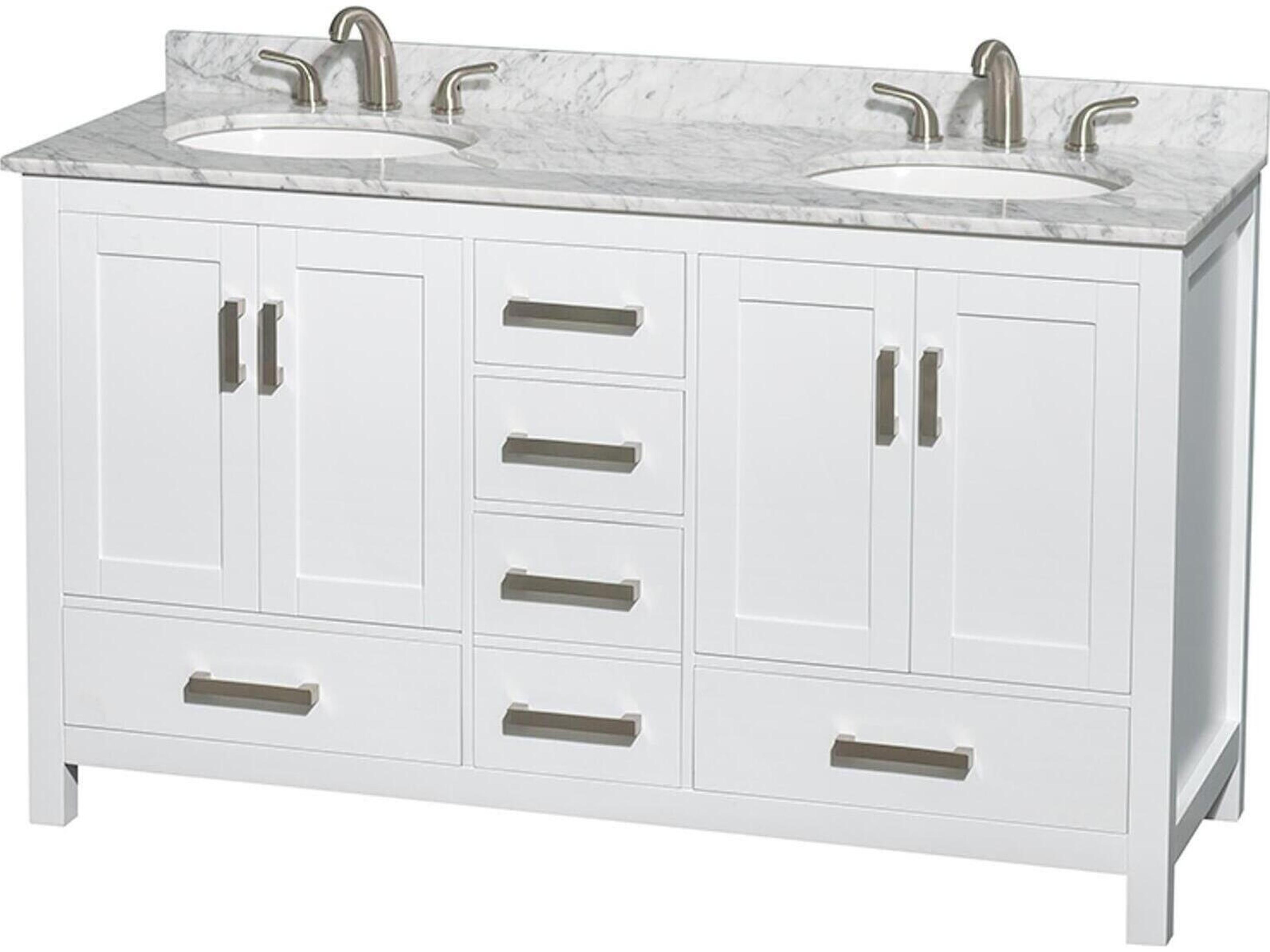 Wyndham Collection Sheffield 60" White Vanity