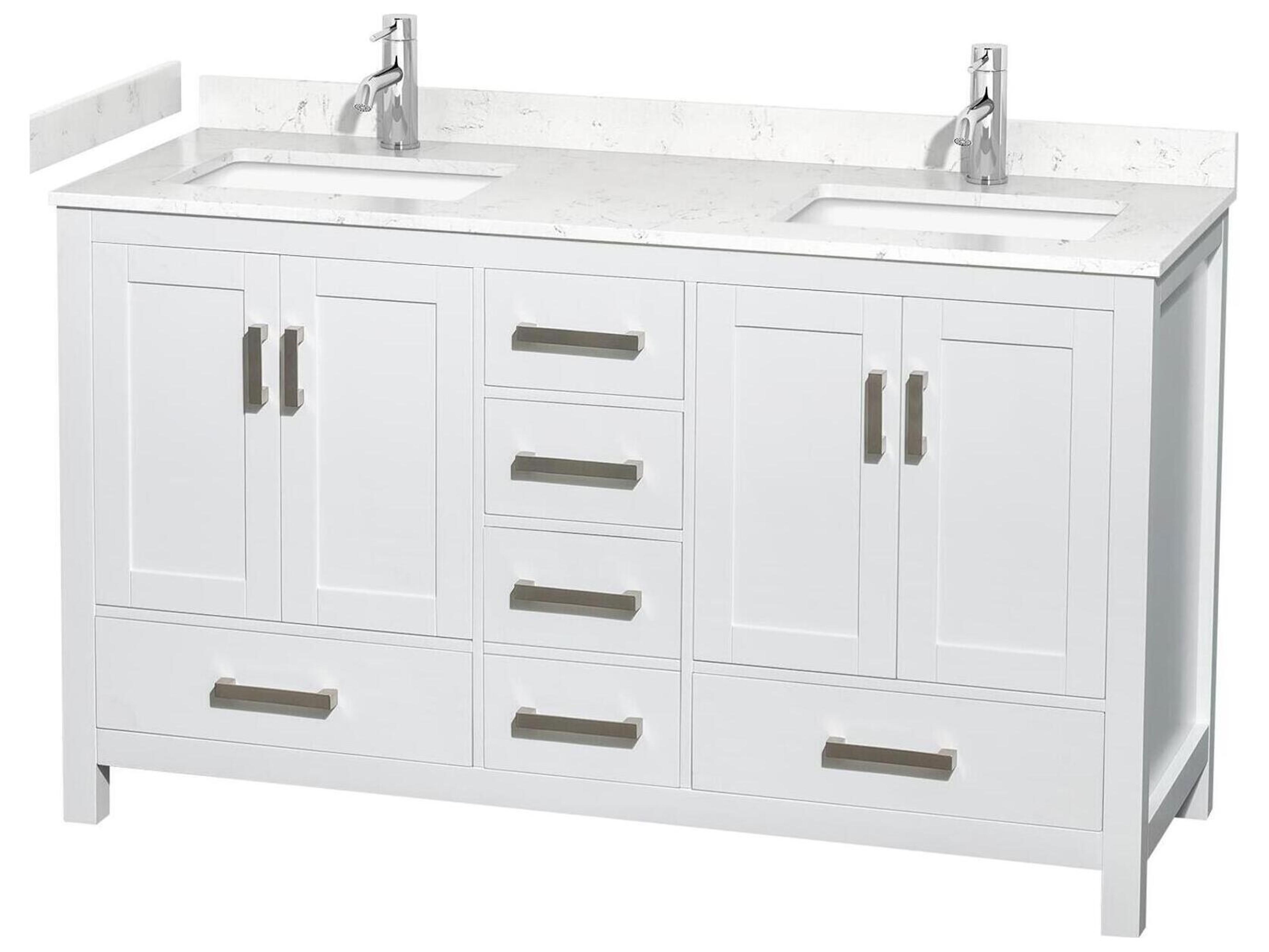 Wyndham Collection Sheffield 60" White Vanity