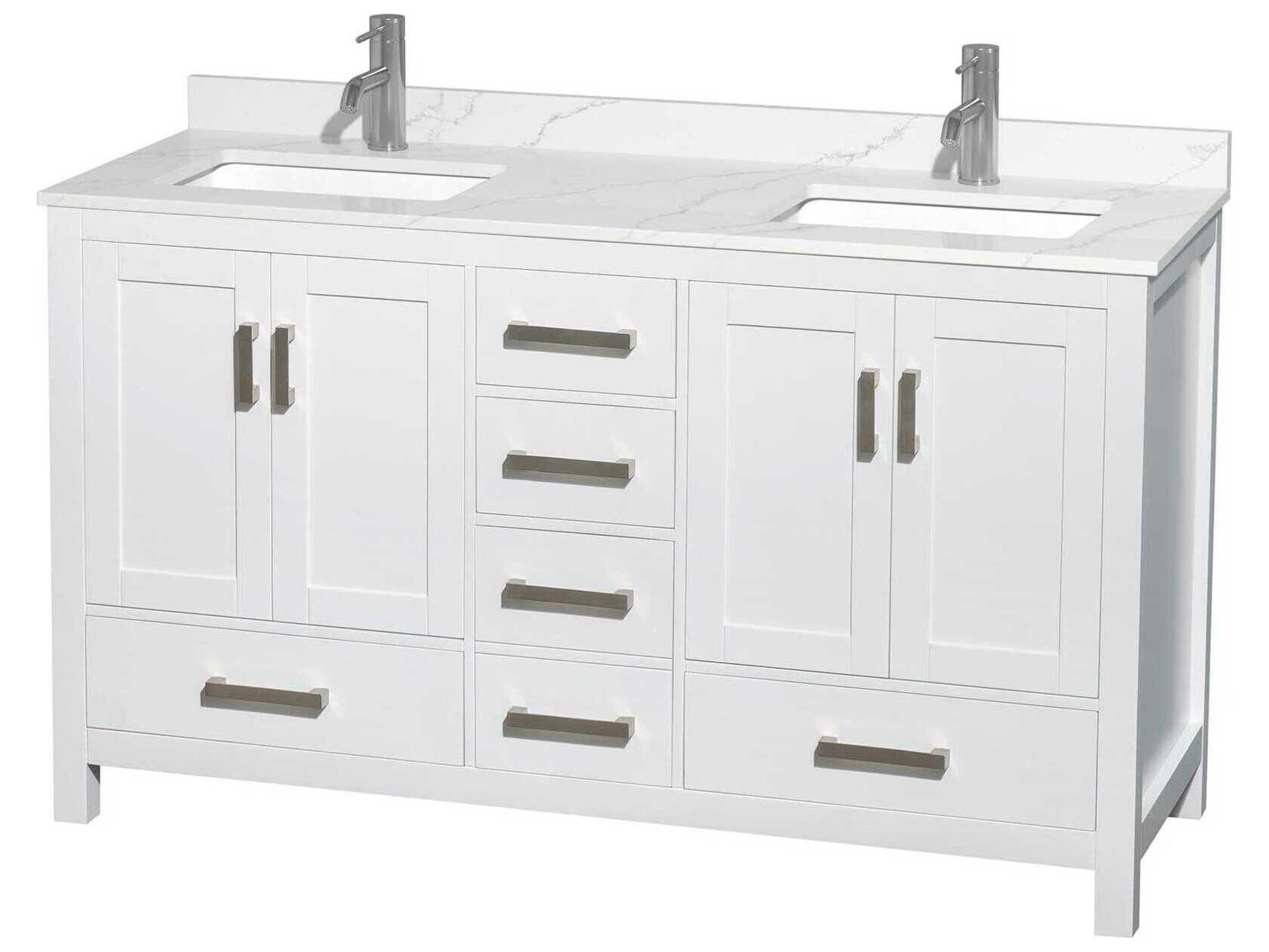 Wyndham Collection Sheffield 60" White Vanity