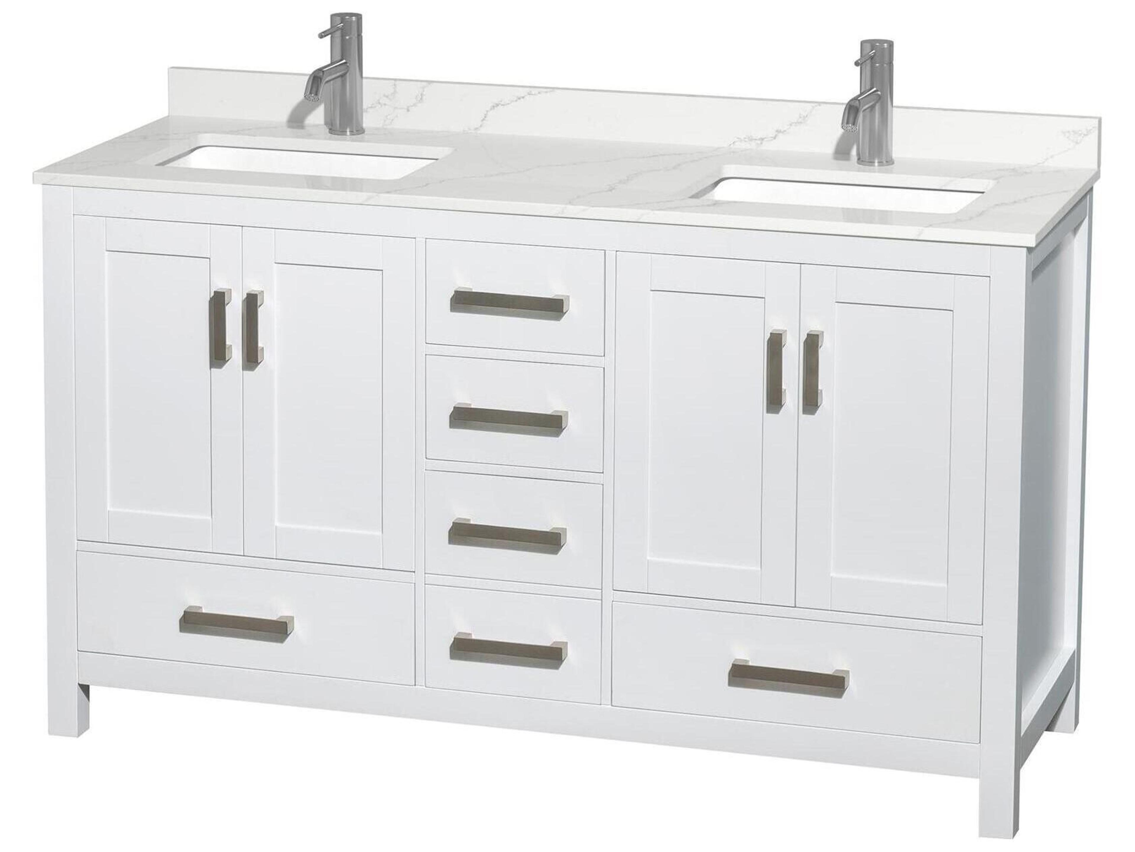 Wyndham Collection Sheffield 60" White Vanity