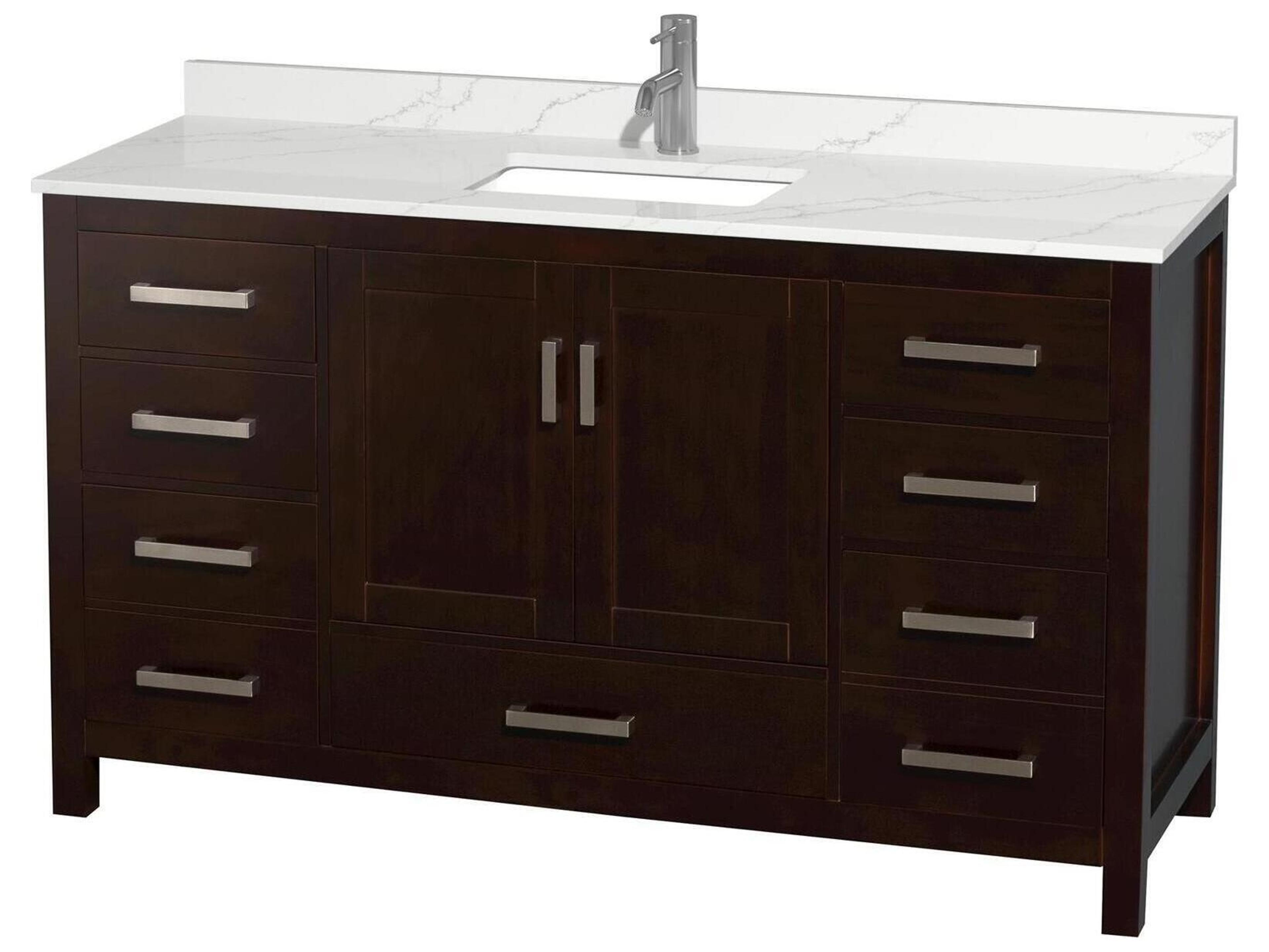 Wyndham Collection Sheffield 60" Espresso Vanity