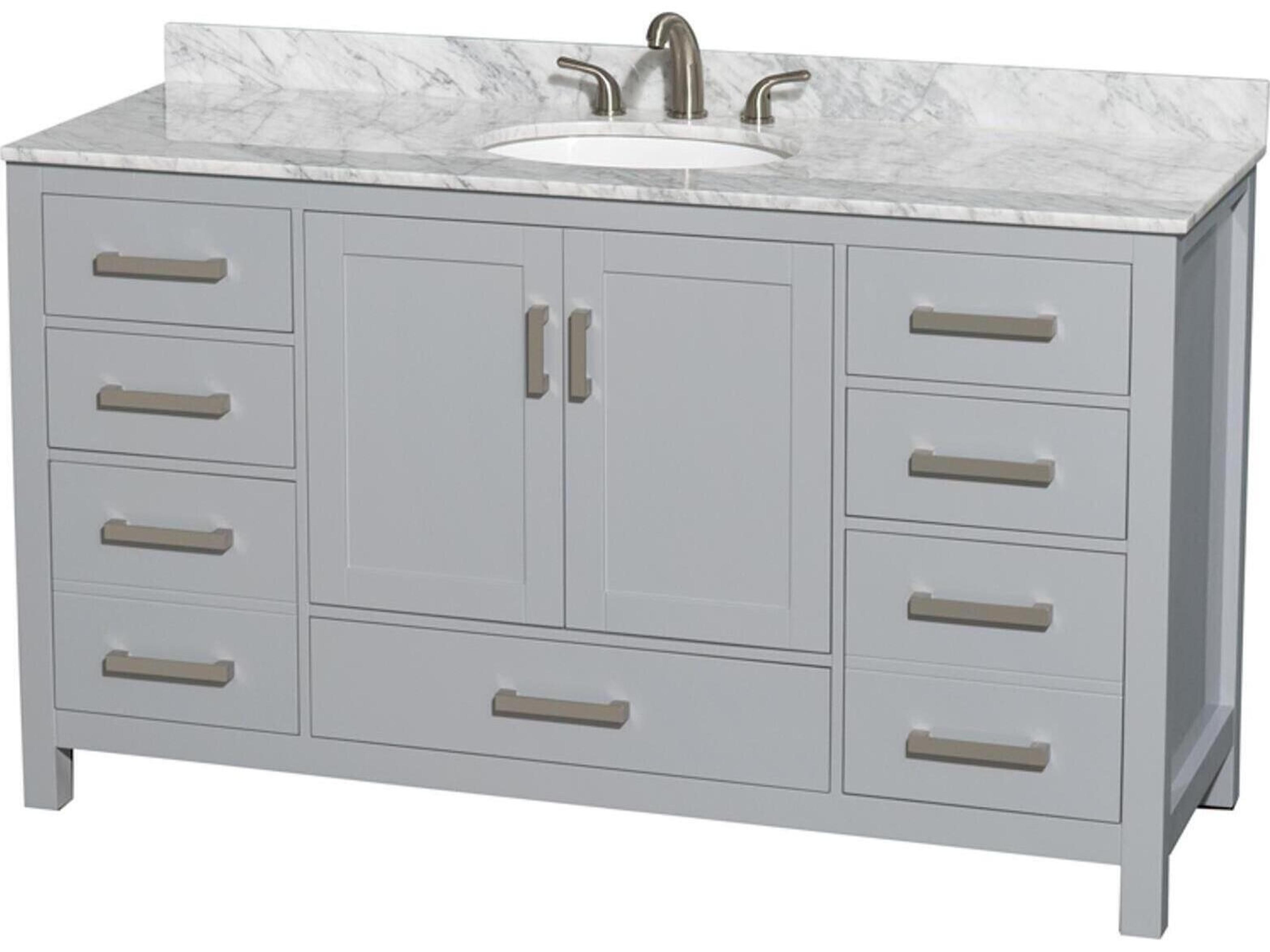 Wyndham Collection Sheffield 60" Gray Vanity