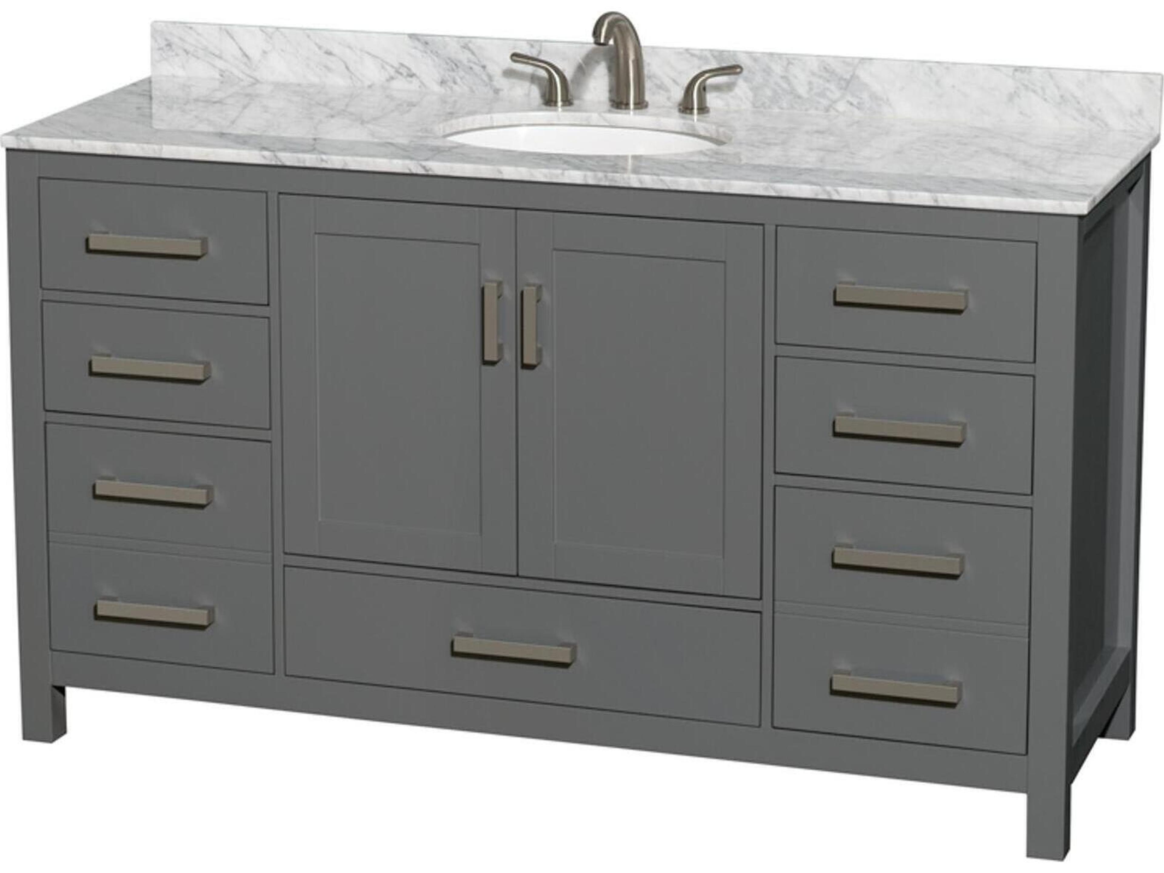Wyndham Collection Sheffield 60" Dark Gray Vanity