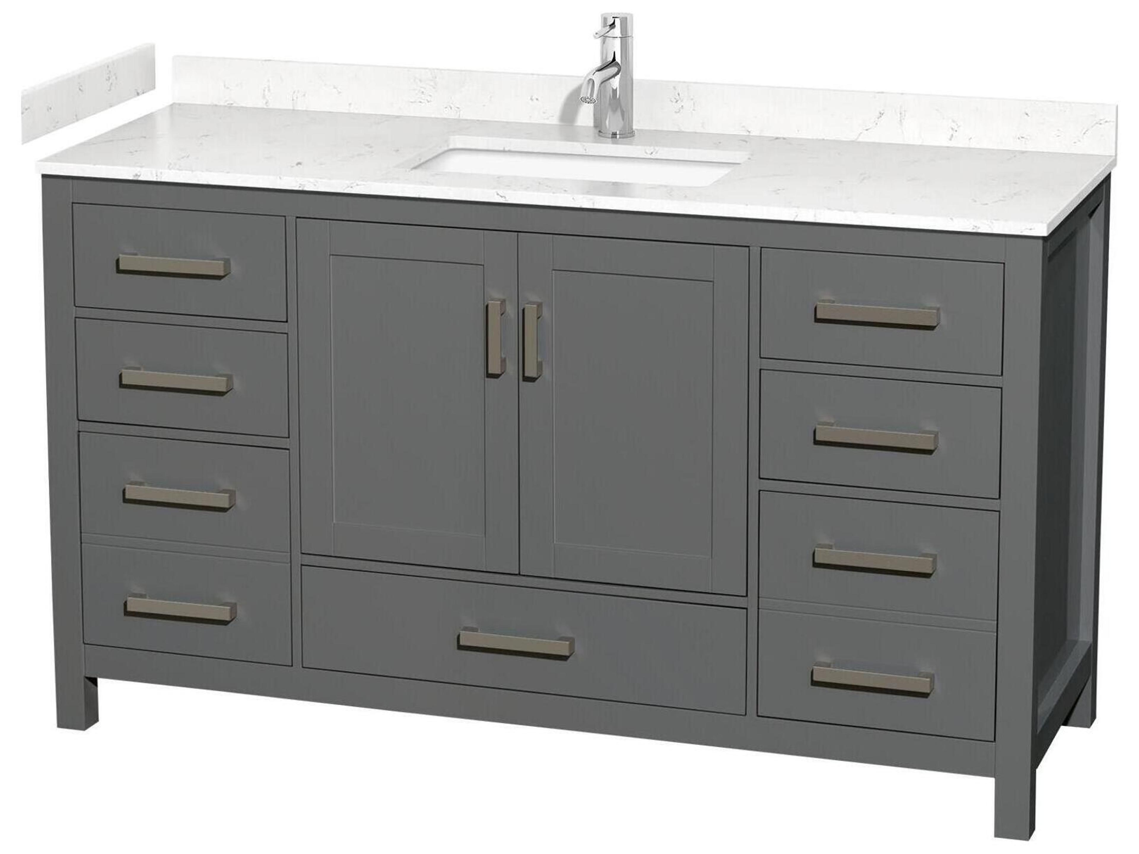 Wyndham Collection Sheffield 60" Dark Gray Vanity
