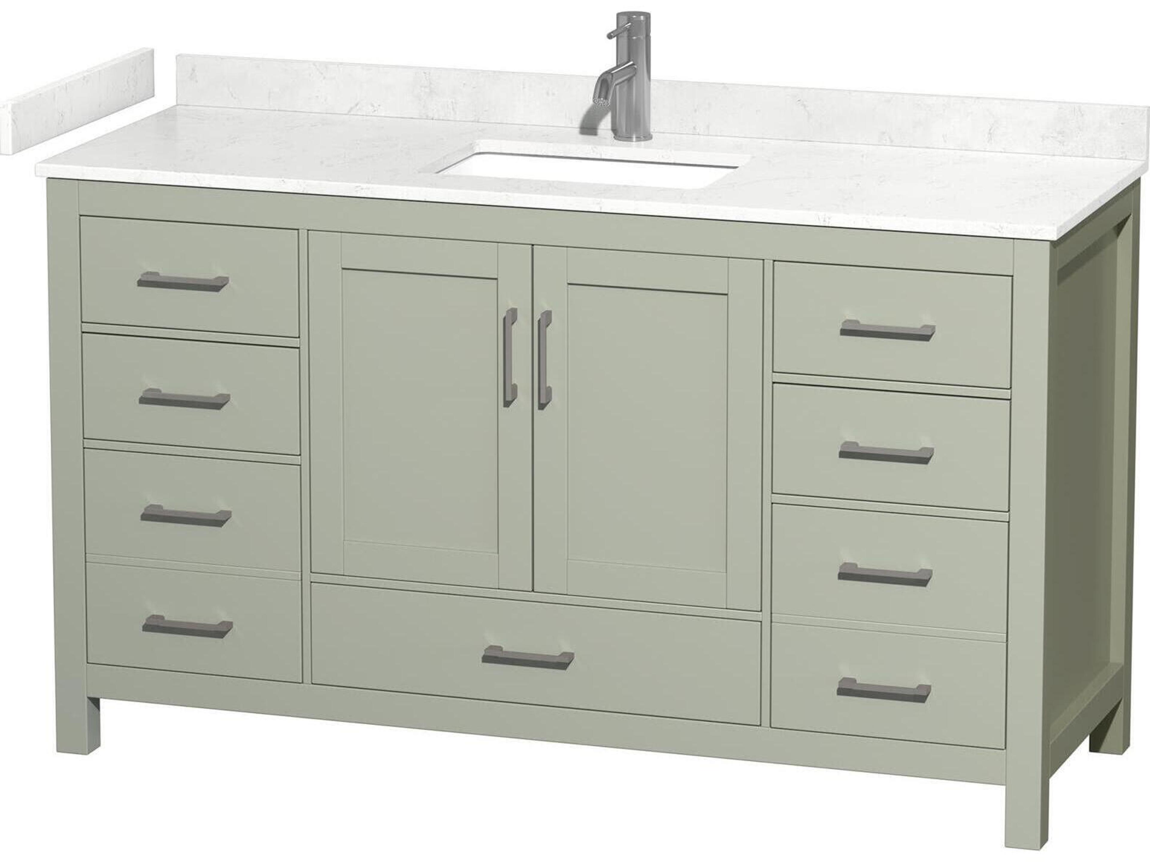 Wyndham Collection Sheffield 60" Light Green Vanity
