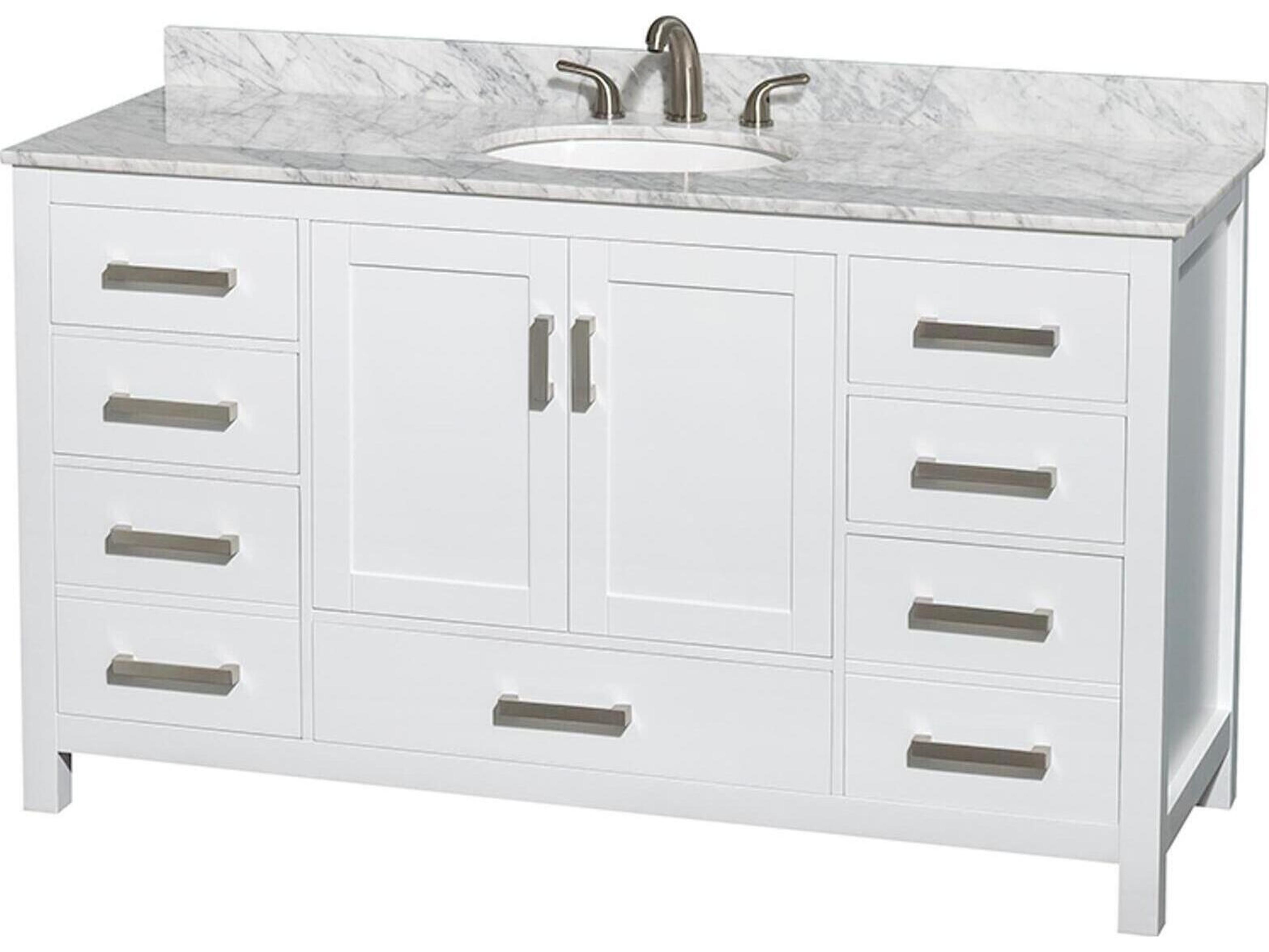 Wyndham Collection Sheffield 60" White Vanity
