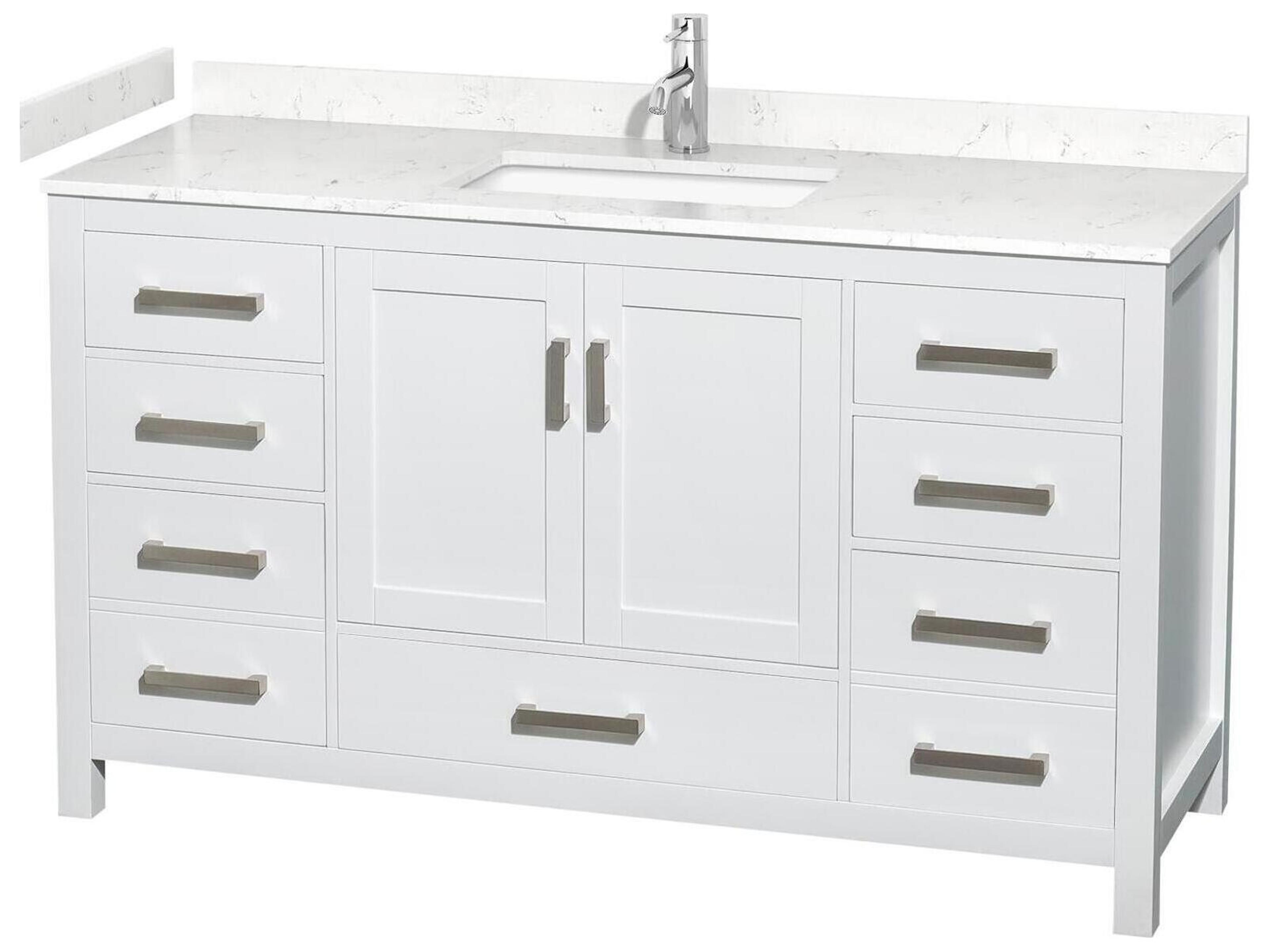 Wyndham Collection Sheffield 60" White Vanity