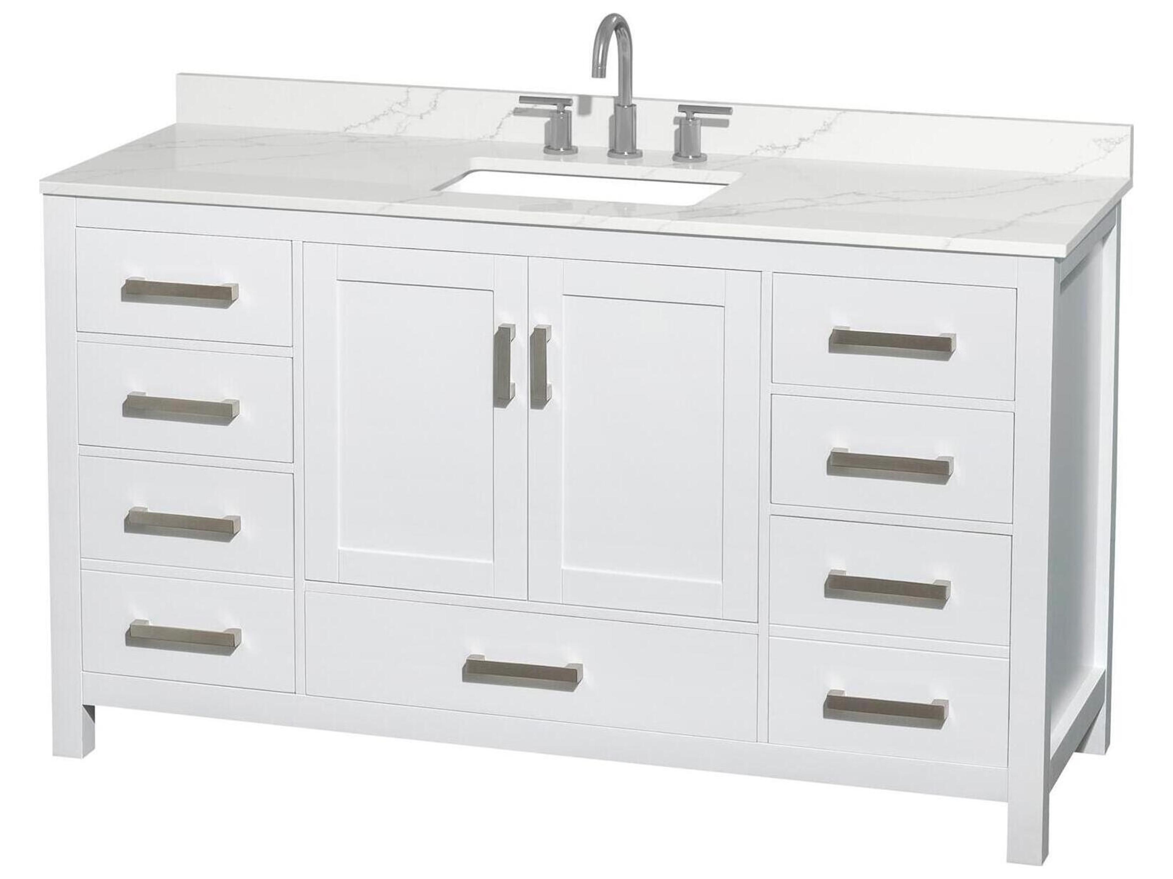 Wyndham Collection Sheffield 60" White Vanity