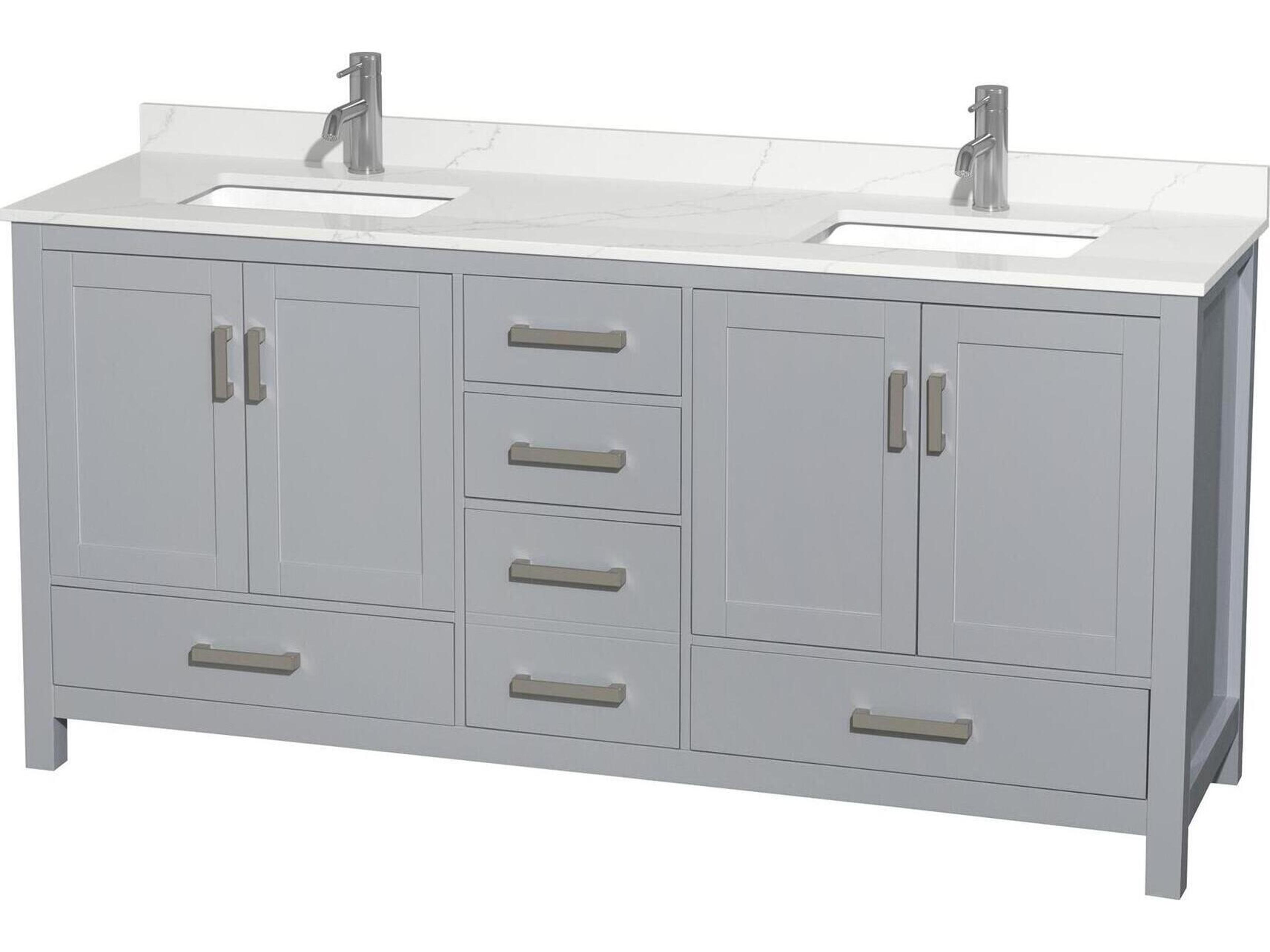 Wyndham Collection Sheffield 72" Gray Vanity