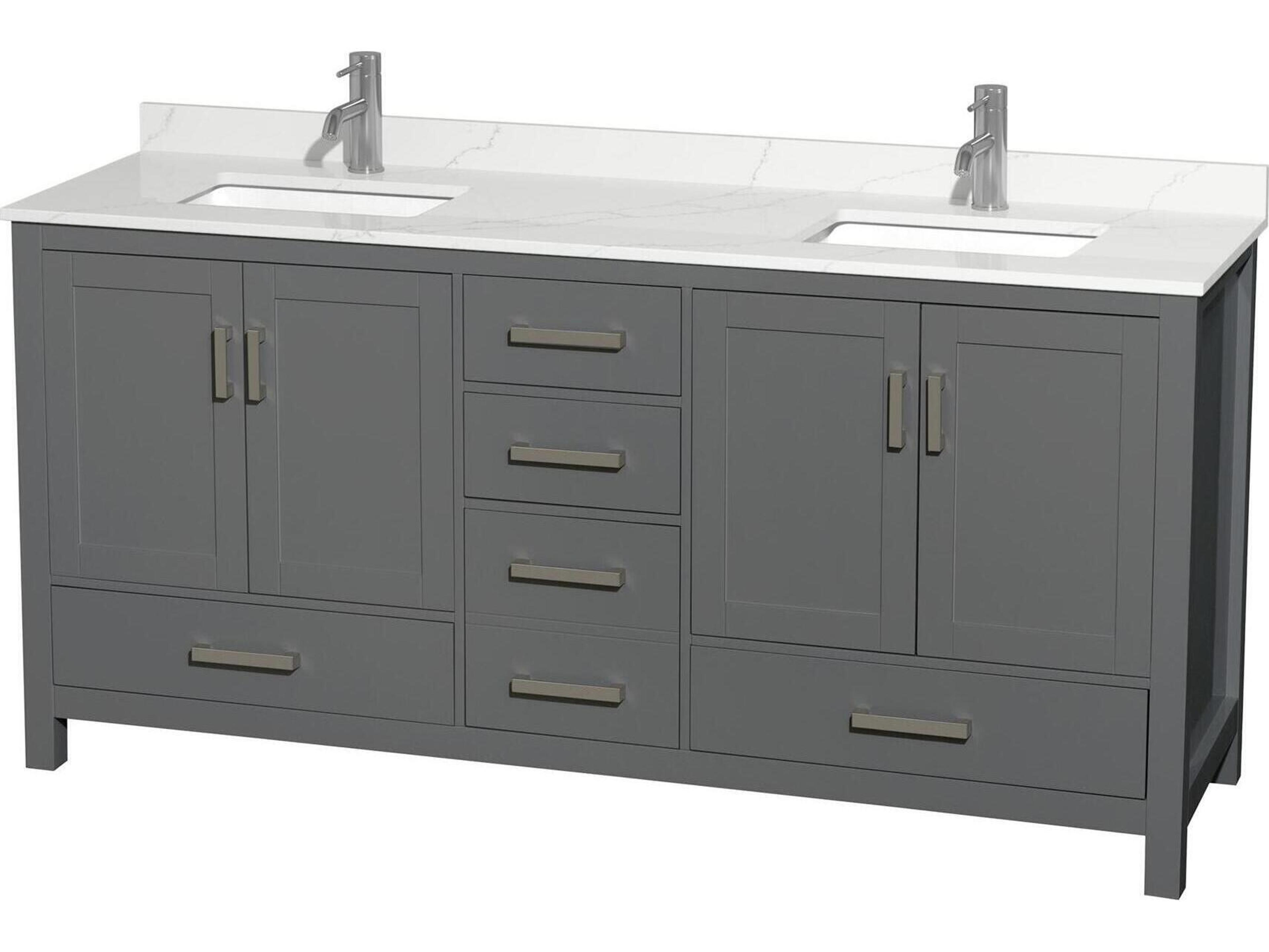 Wyndham Collection Sheffield 72" Dark Gray Vanity