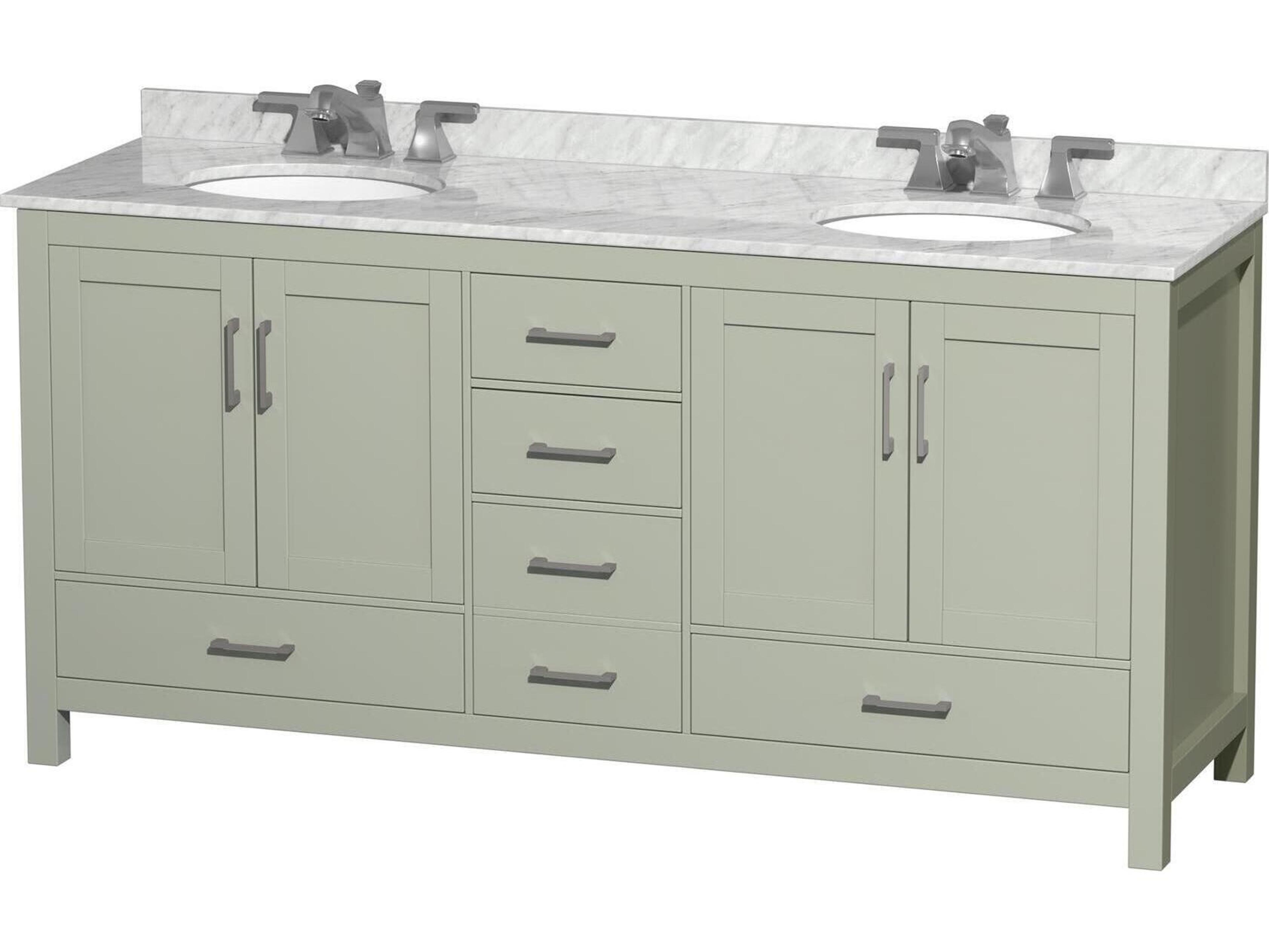 Wyndham Collection Sheffield 72" Light Green Vanity