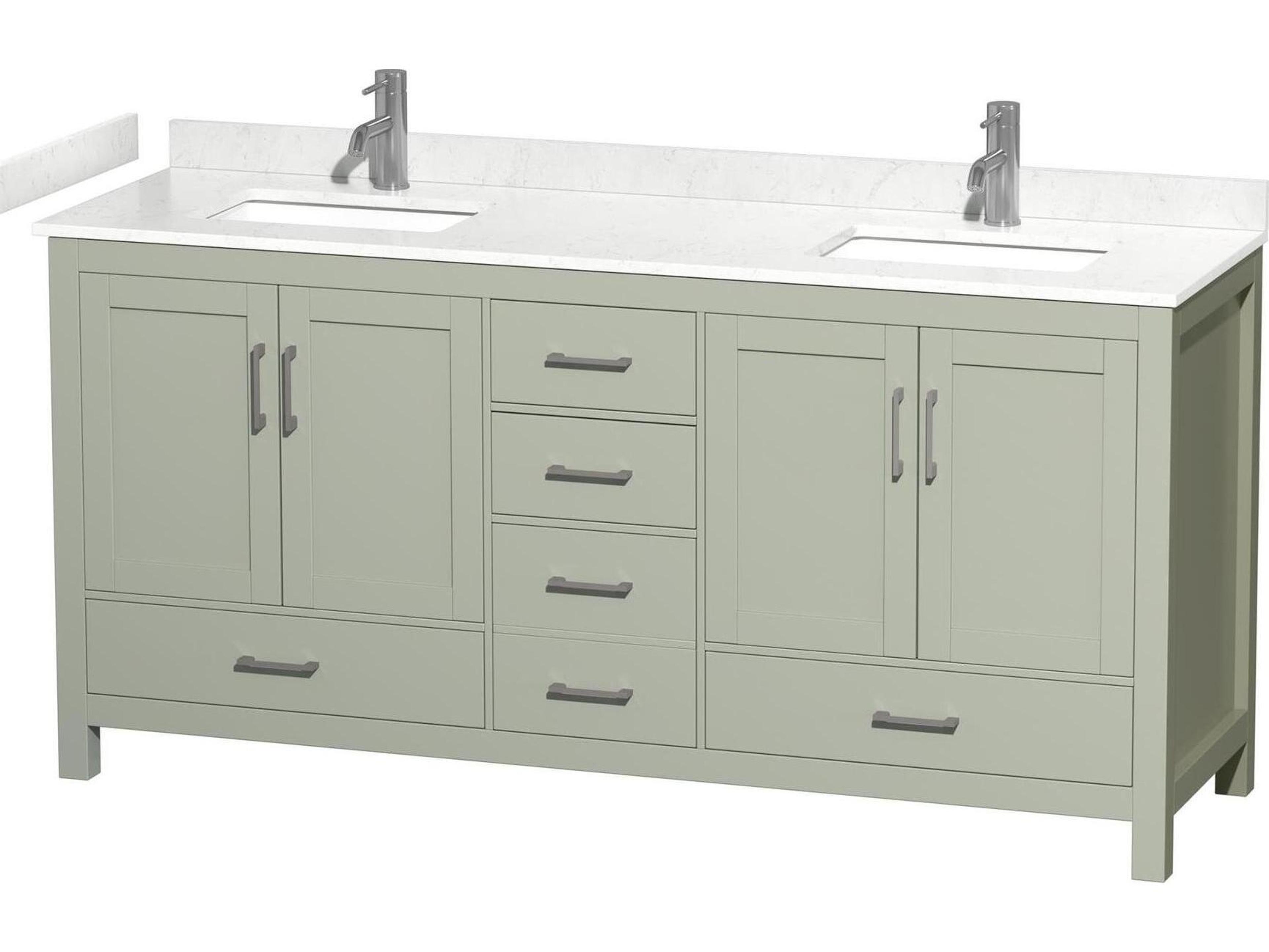 Wyndham Collection Sheffield 72" Light Green Vanity