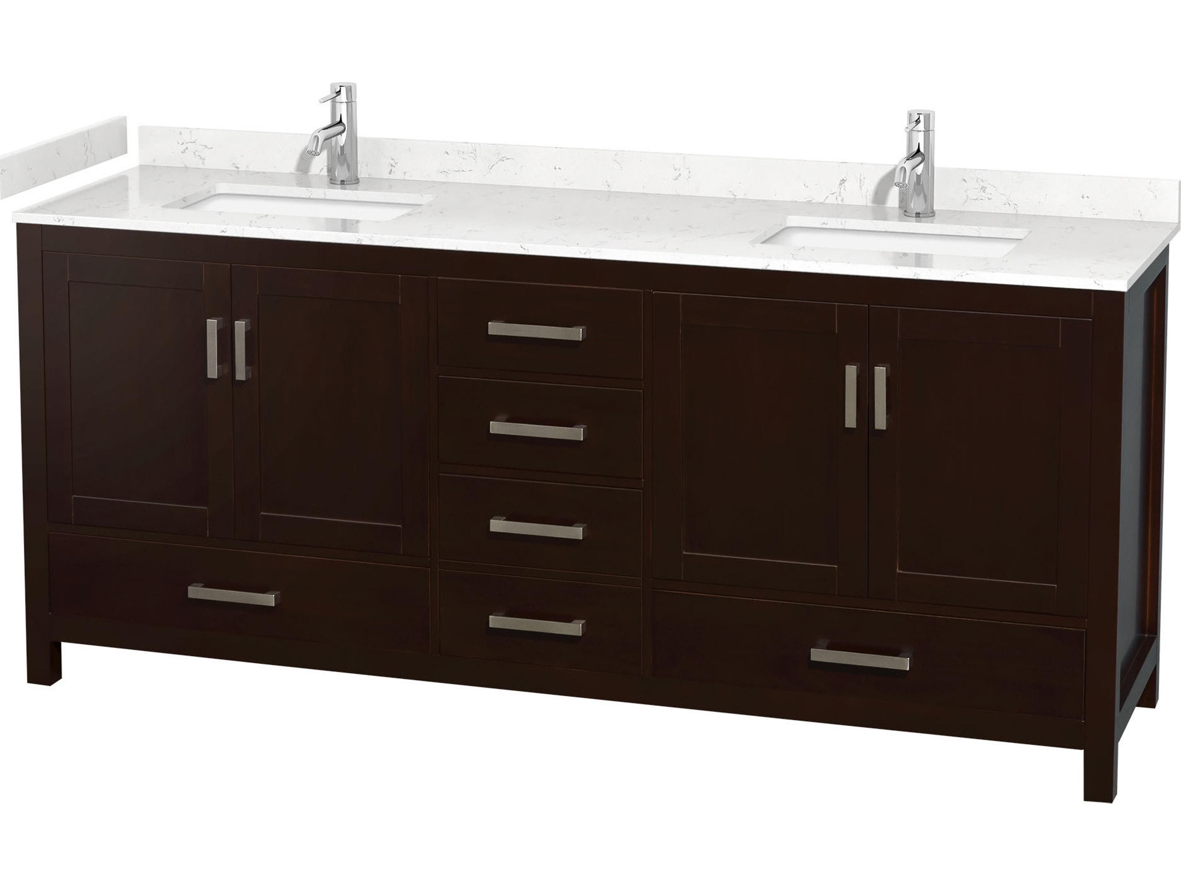 Wyndham Collection Sheffield 80" Espresso Vanity