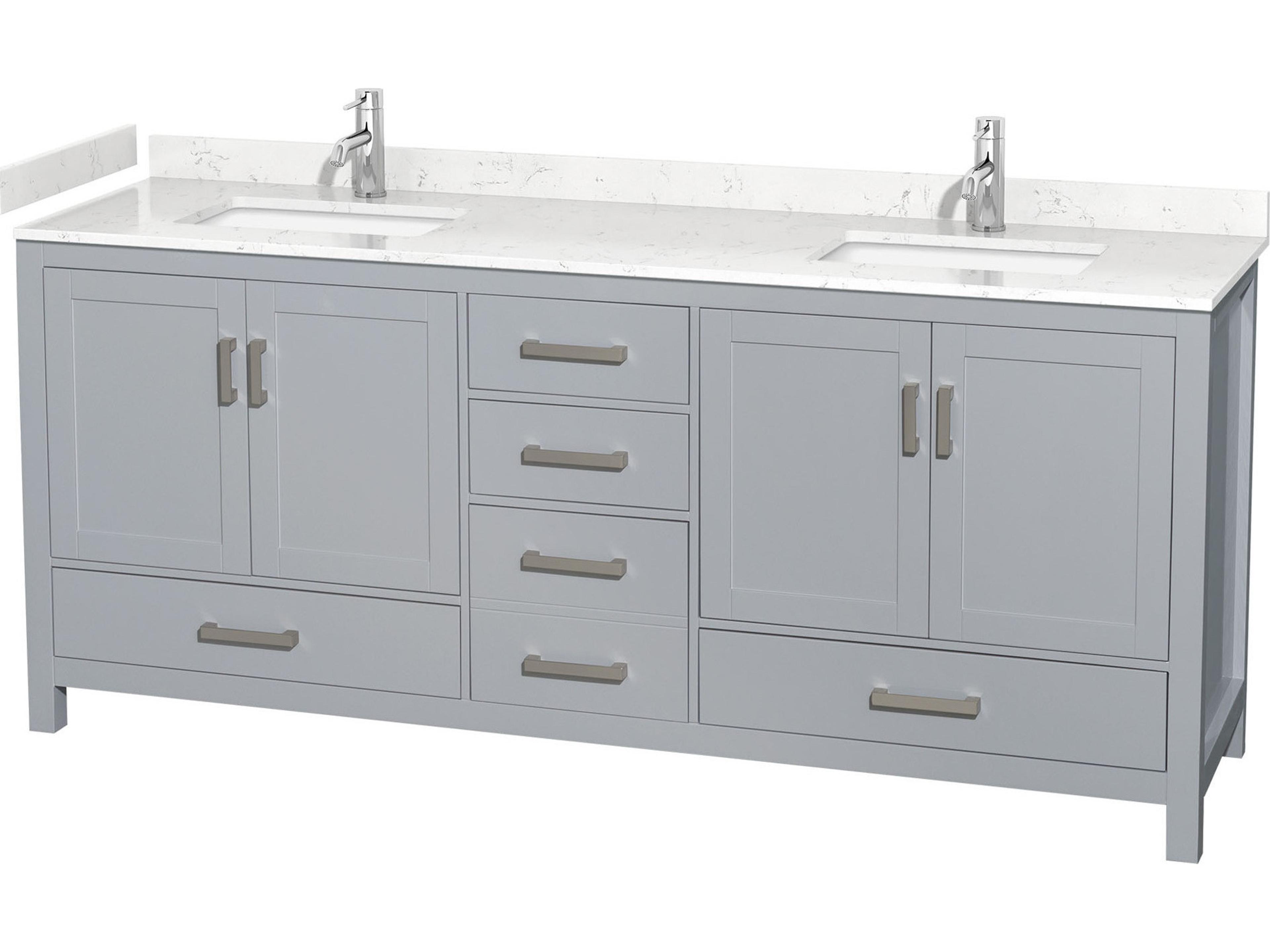 Wyndham Collection Sheffield 80" Gray Vanity