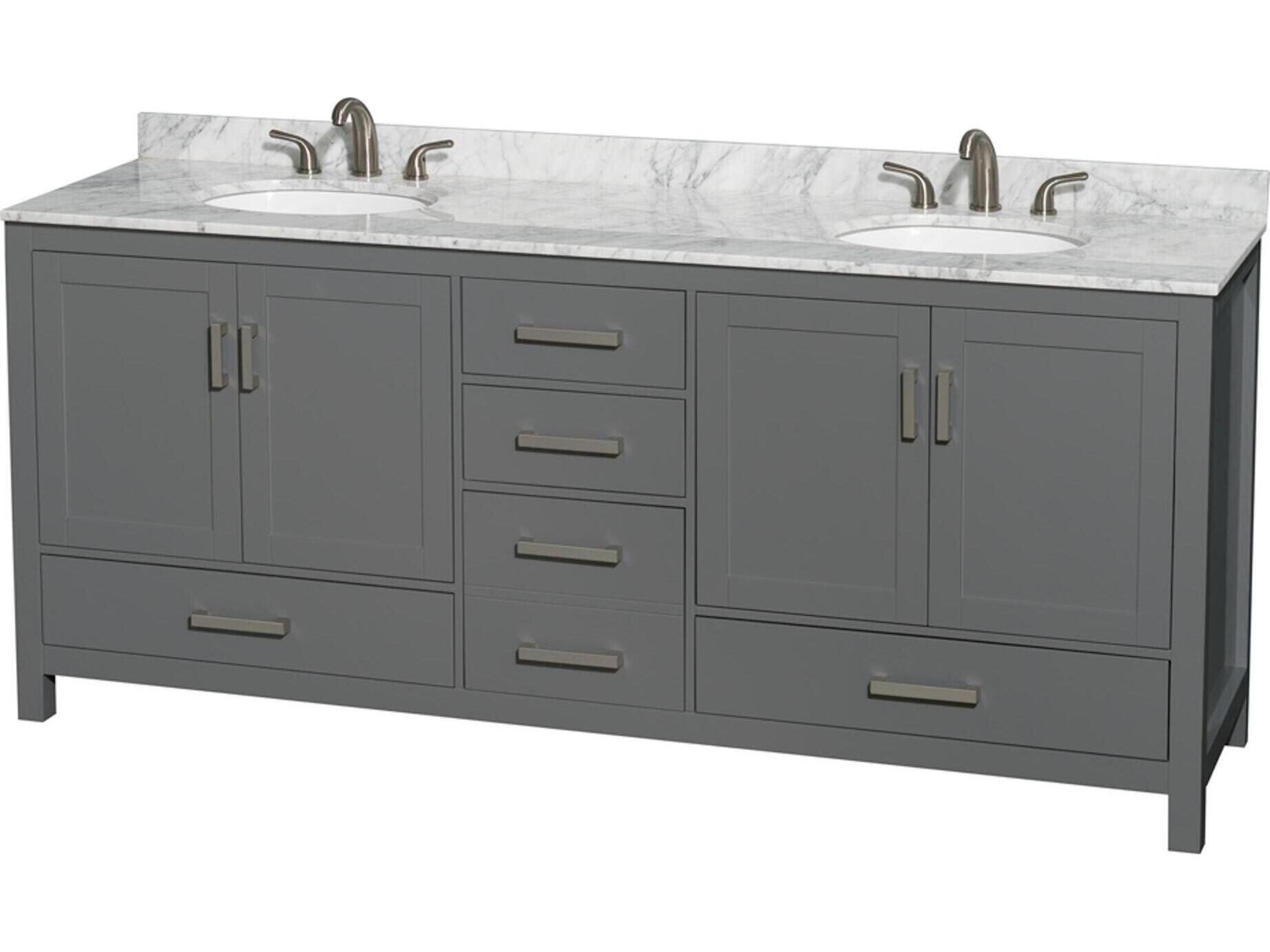 Wyndham Collection Sheffield 80" Dark Gray Vanity
